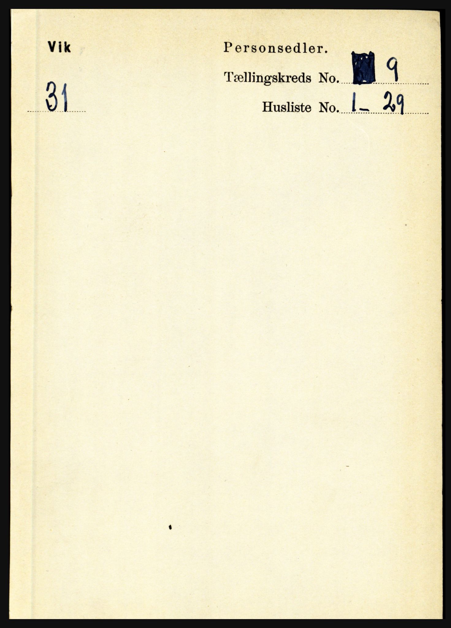 RA, 1891 census for 1417 Vik, 1891, p. 3999