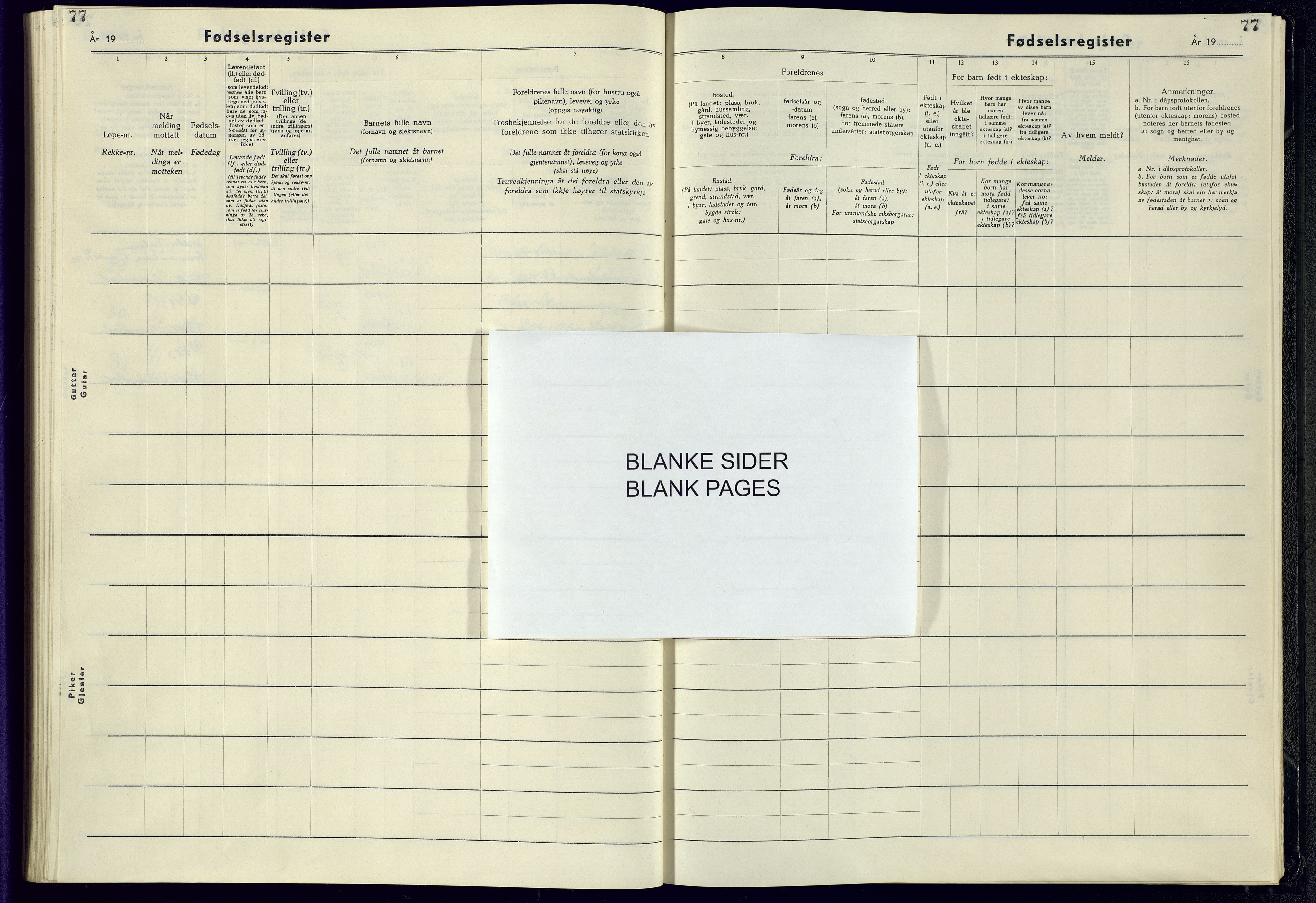 Birkenes sokneprestkontor, SAK/1111-0004/J/Ja/L0002: Birth register no. II.6.5, 1963-1982, p. 77