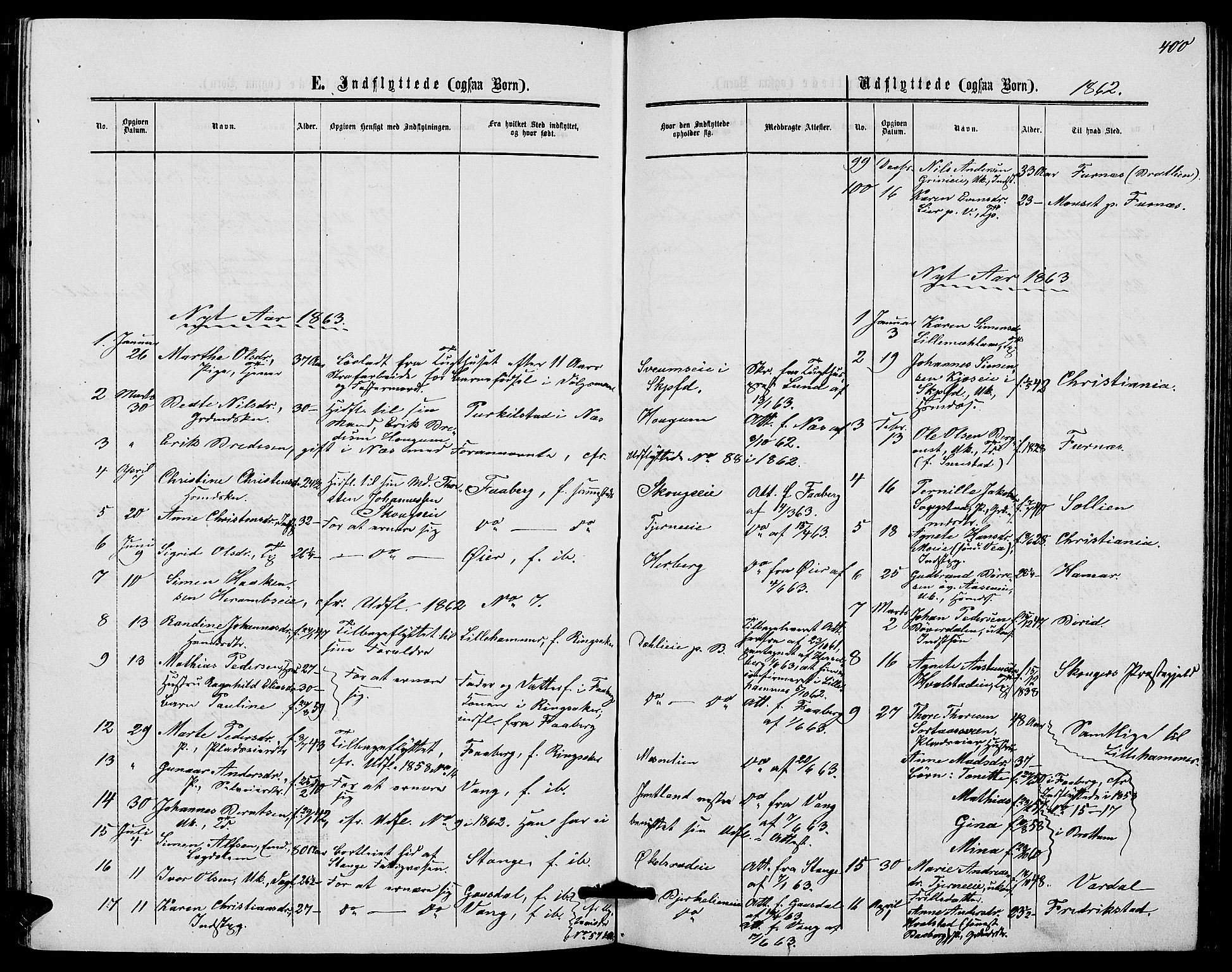 Ringsaker prestekontor, AV/SAH-PREST-014/L/La/L0007: Parish register (copy) no. 7, 1861-1869, p. 400