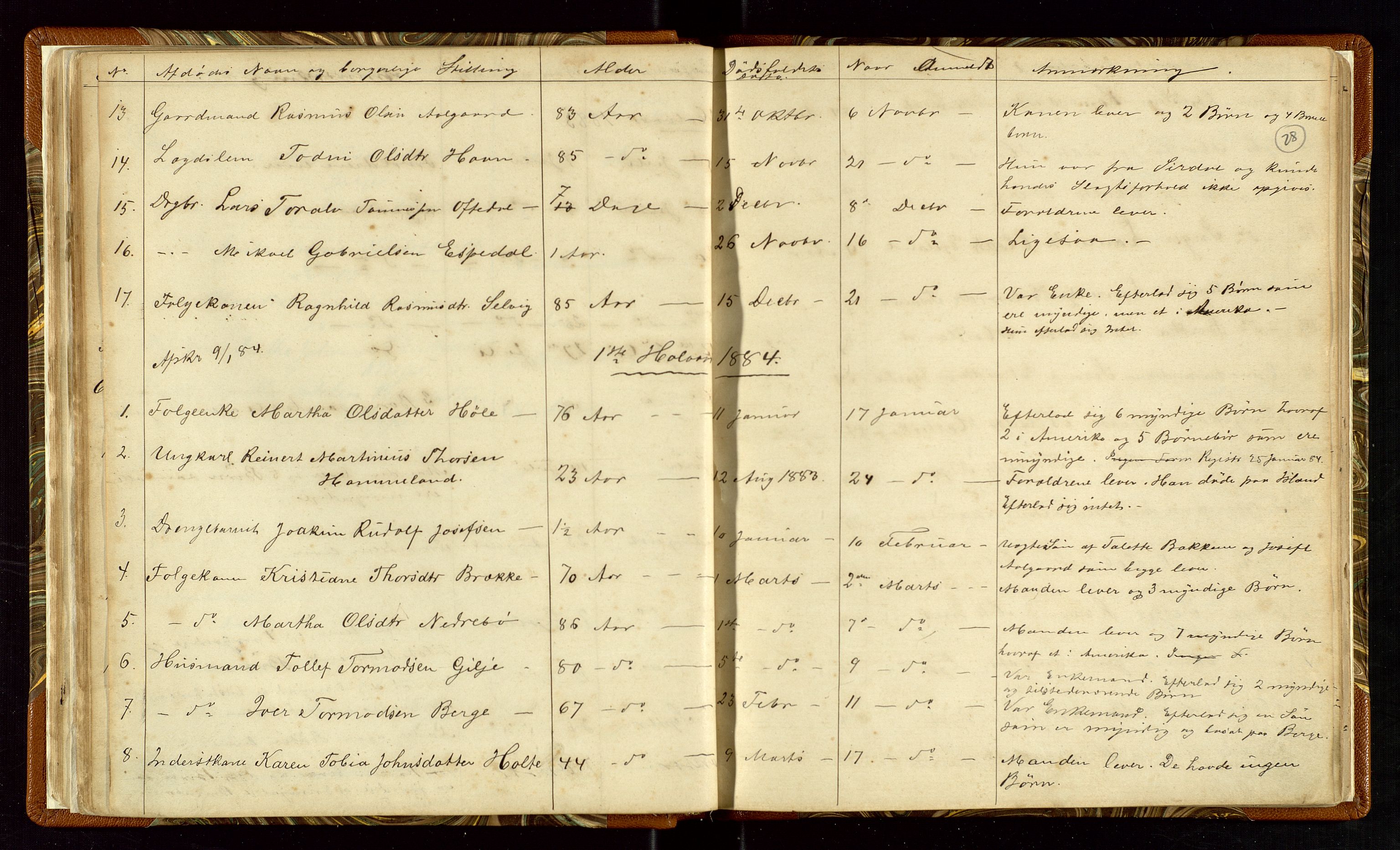 Høle og Forsand lensmannskontor, AV/SAST-A-100127/Gga/L0001: "Fortegnelse over Afdøde i Høle Thinglag fra 1ste Juli 1875 til ", 1875-1902, p. 28