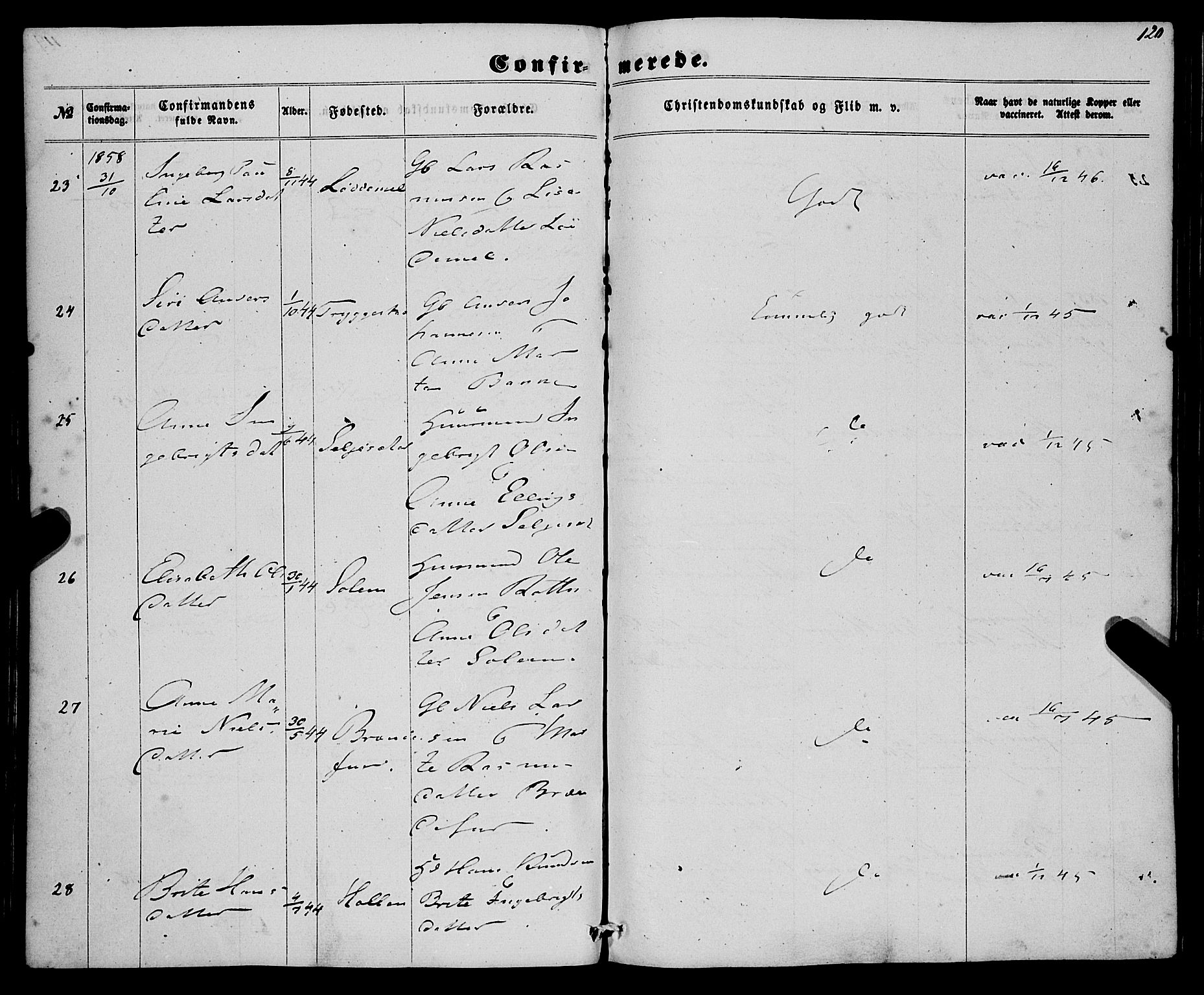 Eid sokneprestembete, SAB/A-82301/H/Haa/Haaa/L0008: Parish register (official) no. A 8, 1858-1860, p. 120