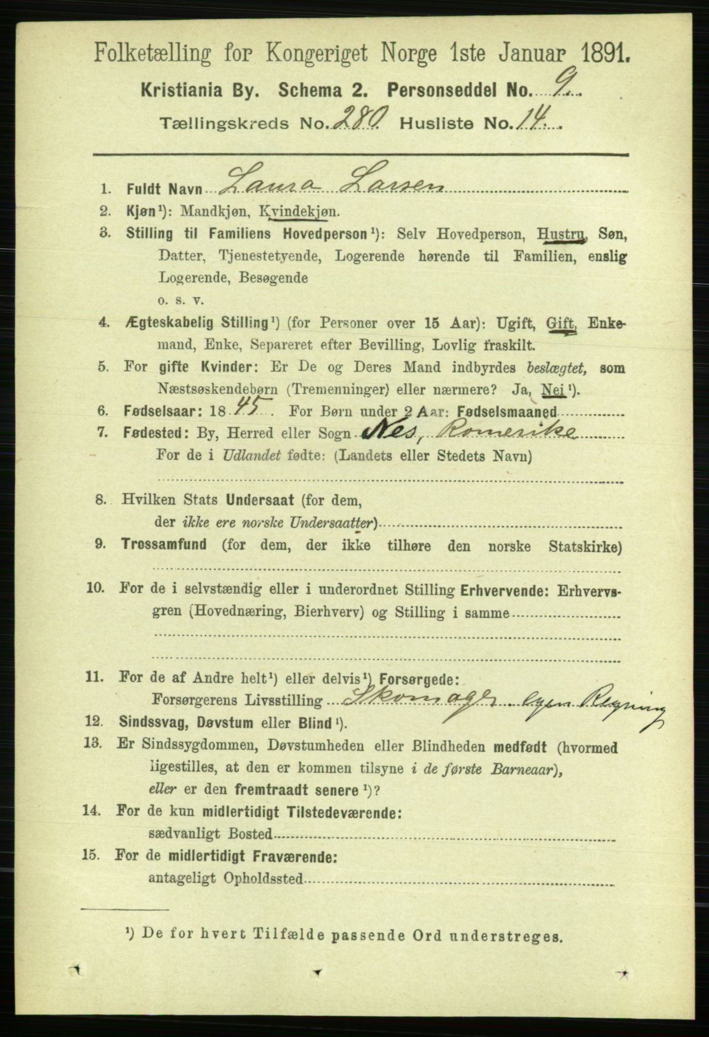 RA, 1891 census for 0301 Kristiania, 1891, p. 170470