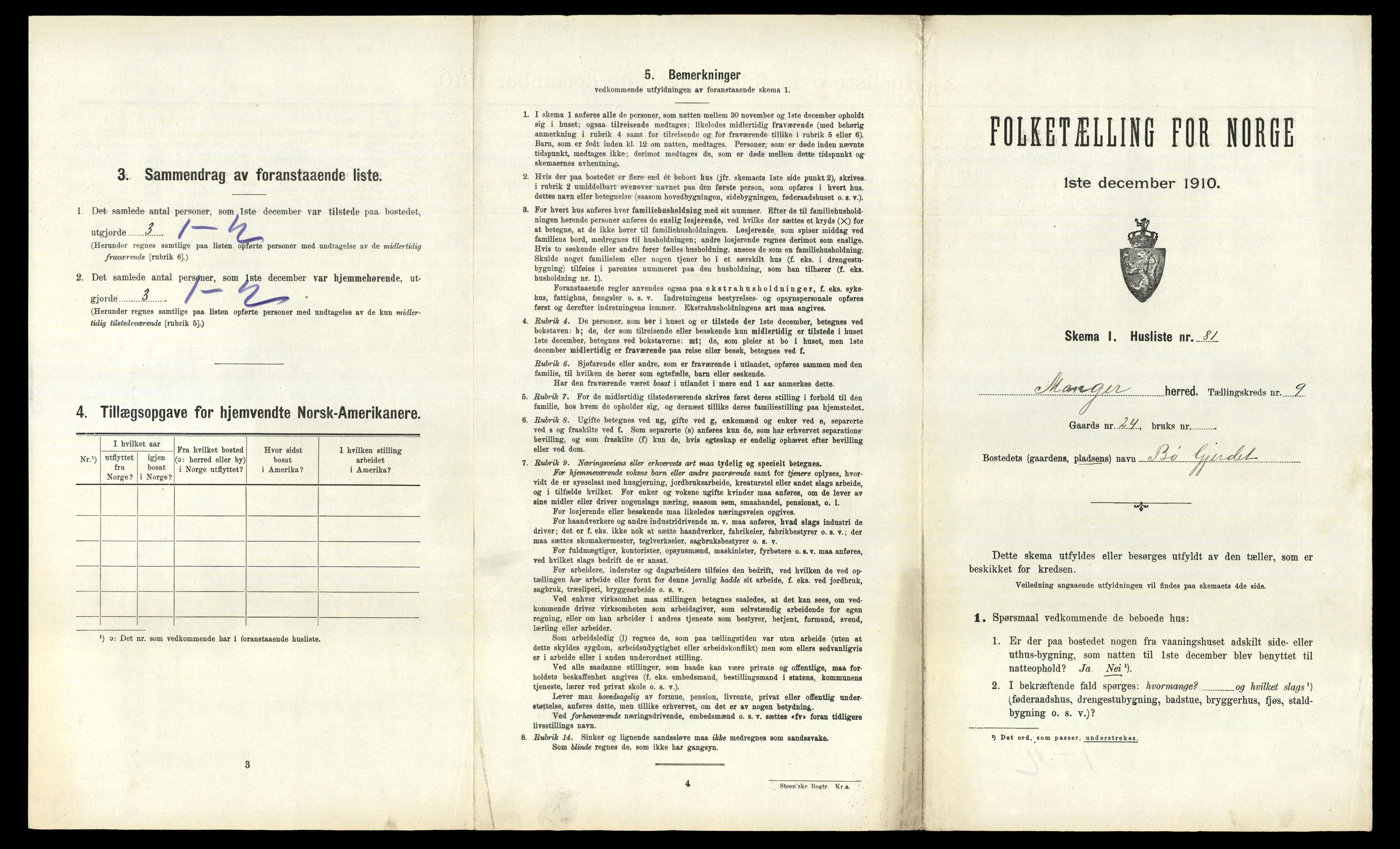 RA, 1910 census for Manger, 1910, p. 1167