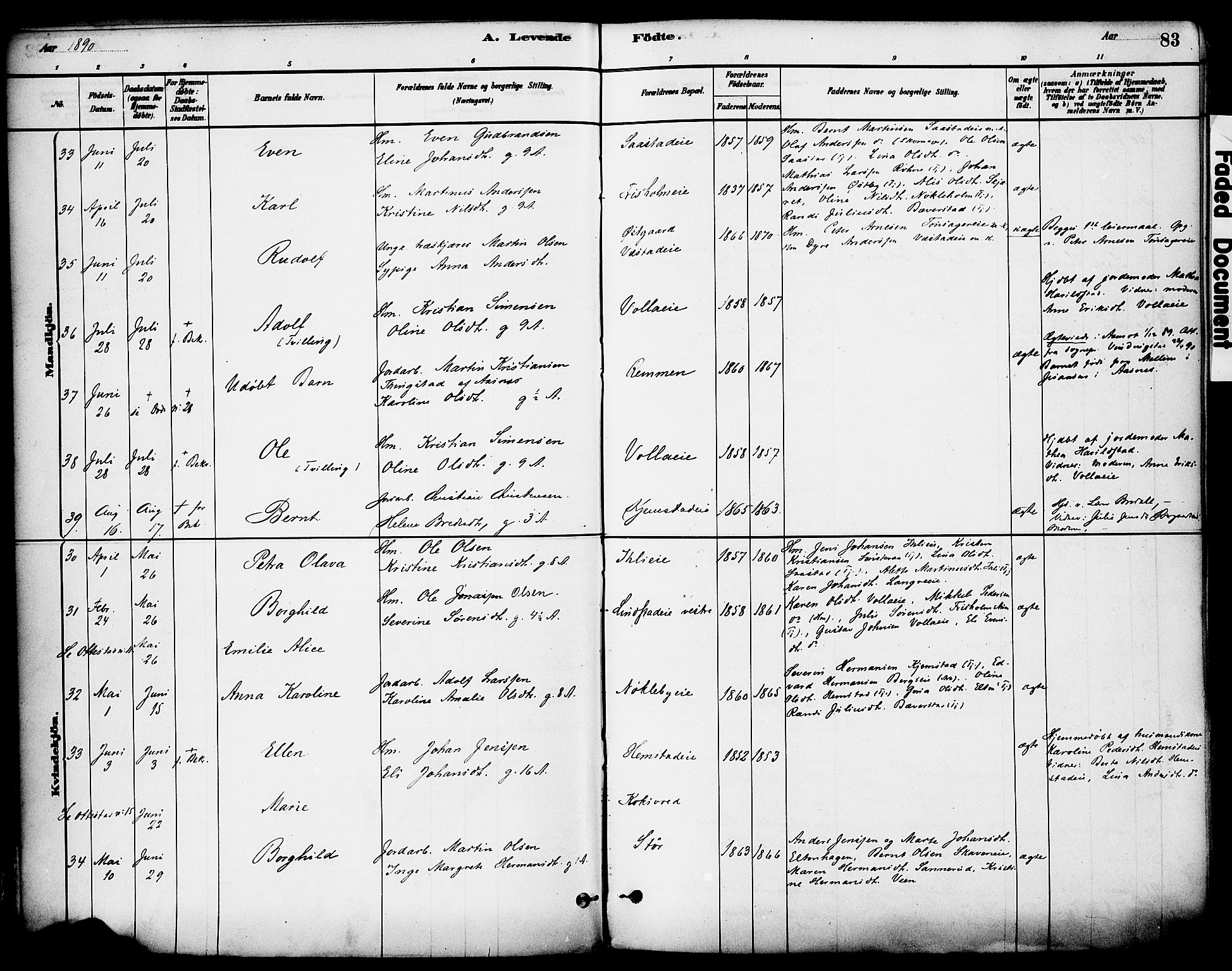 Stange prestekontor, AV/SAH-PREST-002/K/L0017: Parish register (official) no. 17, 1880-1893, p. 83