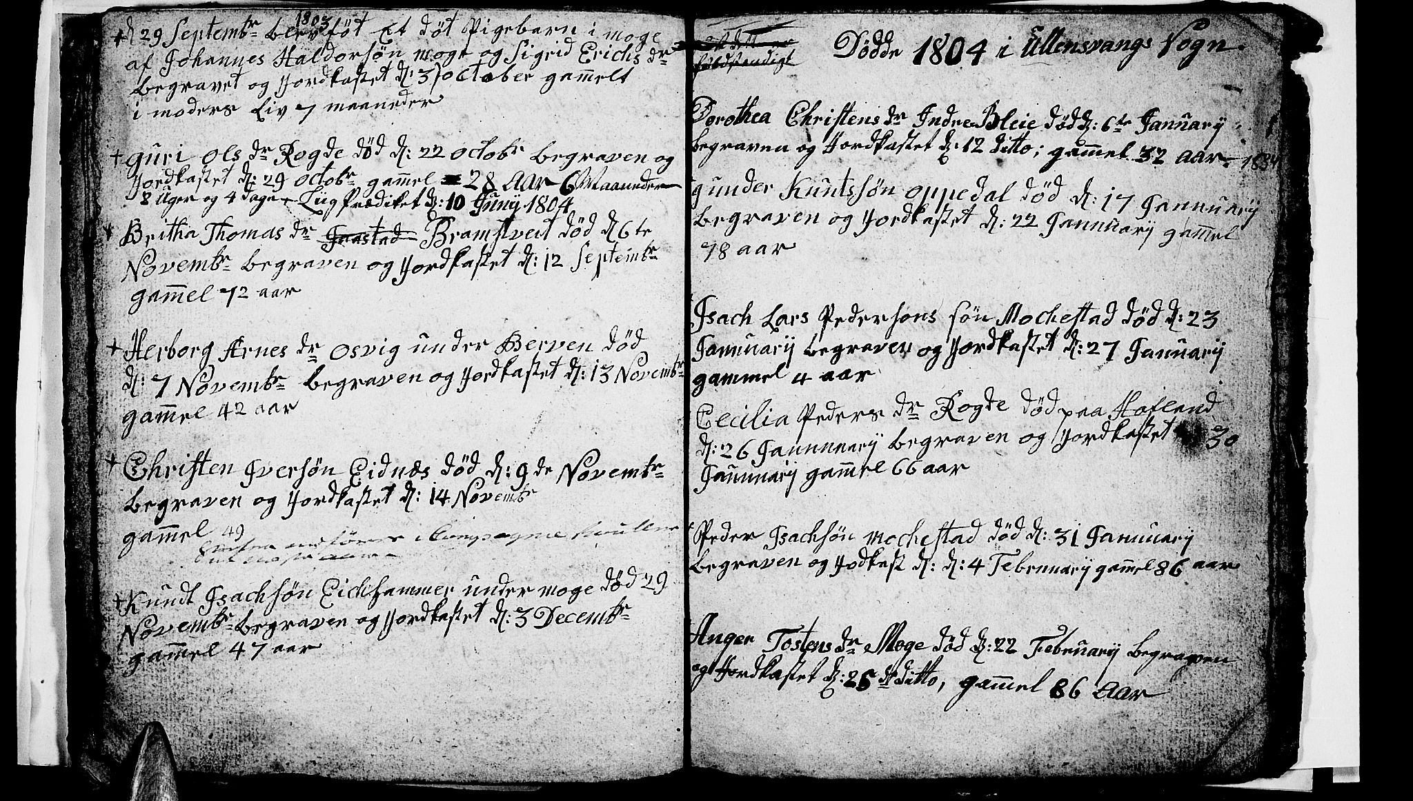 Ullensvang sokneprestembete, AV/SAB-A-78701/H/Hab: Parish register (copy) no. A 2, 1803-1804