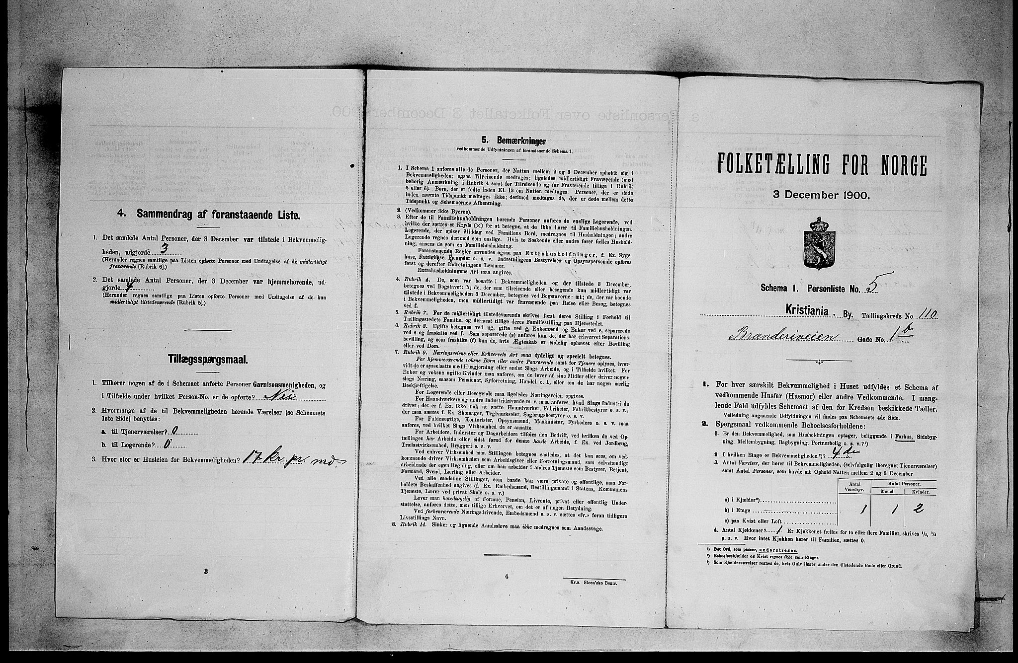 SAO, 1900 census for Kristiania, 1900, p. 9482