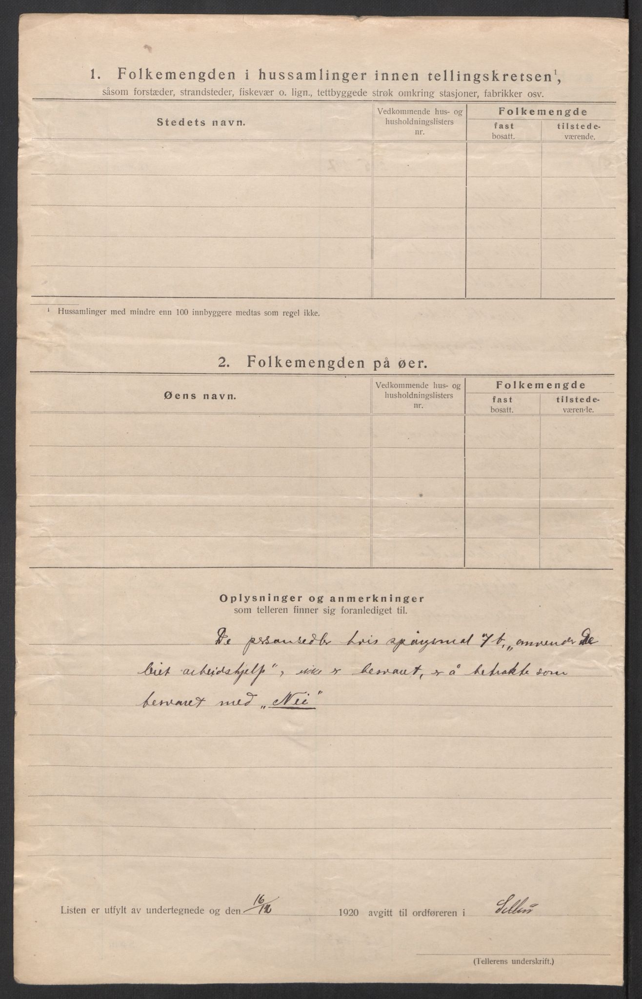 SAT, 1920 census for Selbu, 1920, p. 34