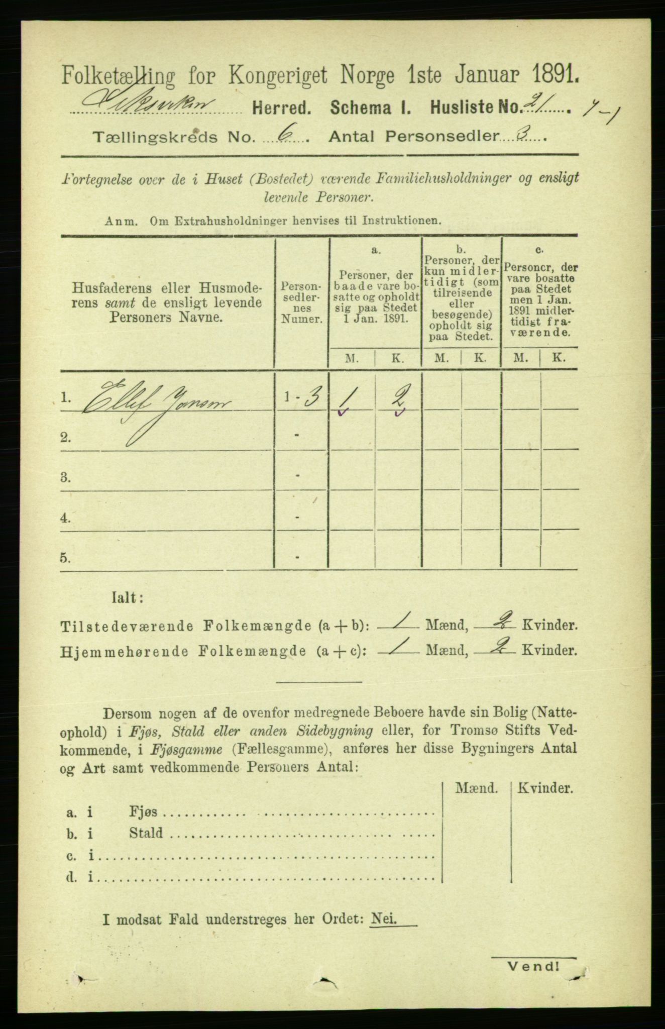 RA, 1891 census for 1718 Leksvik, 1891, p. 3153