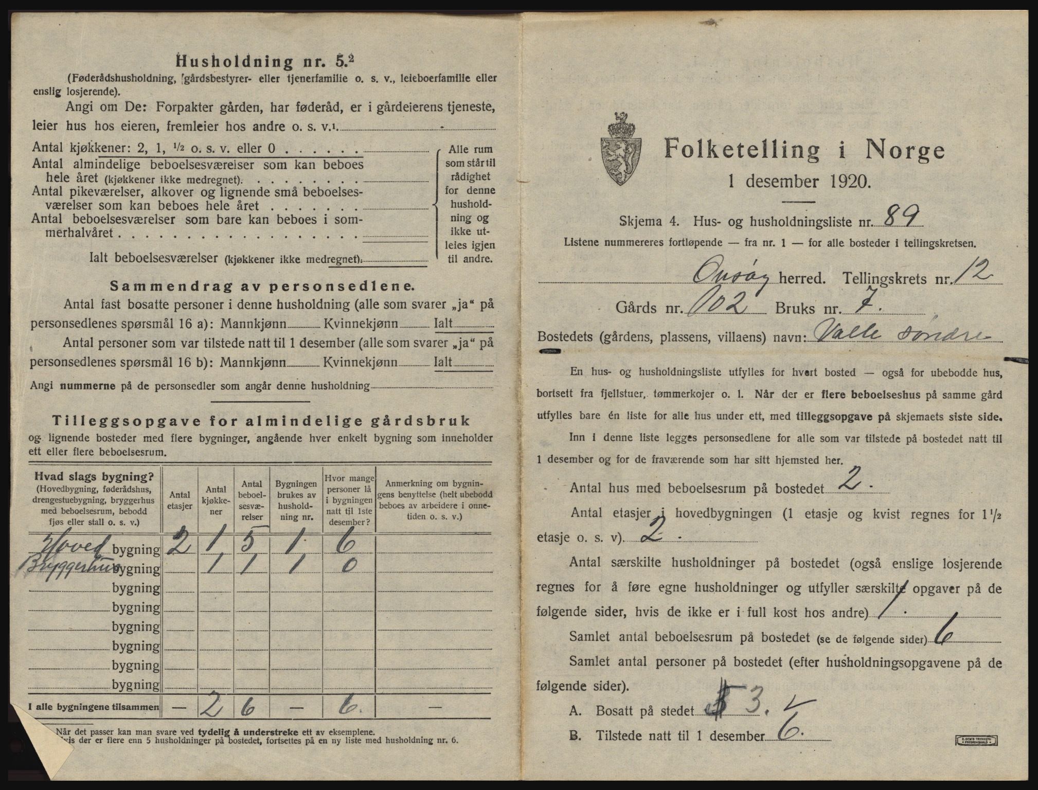 SAO, 1920 census for Onsøy, 1920, p. 2240