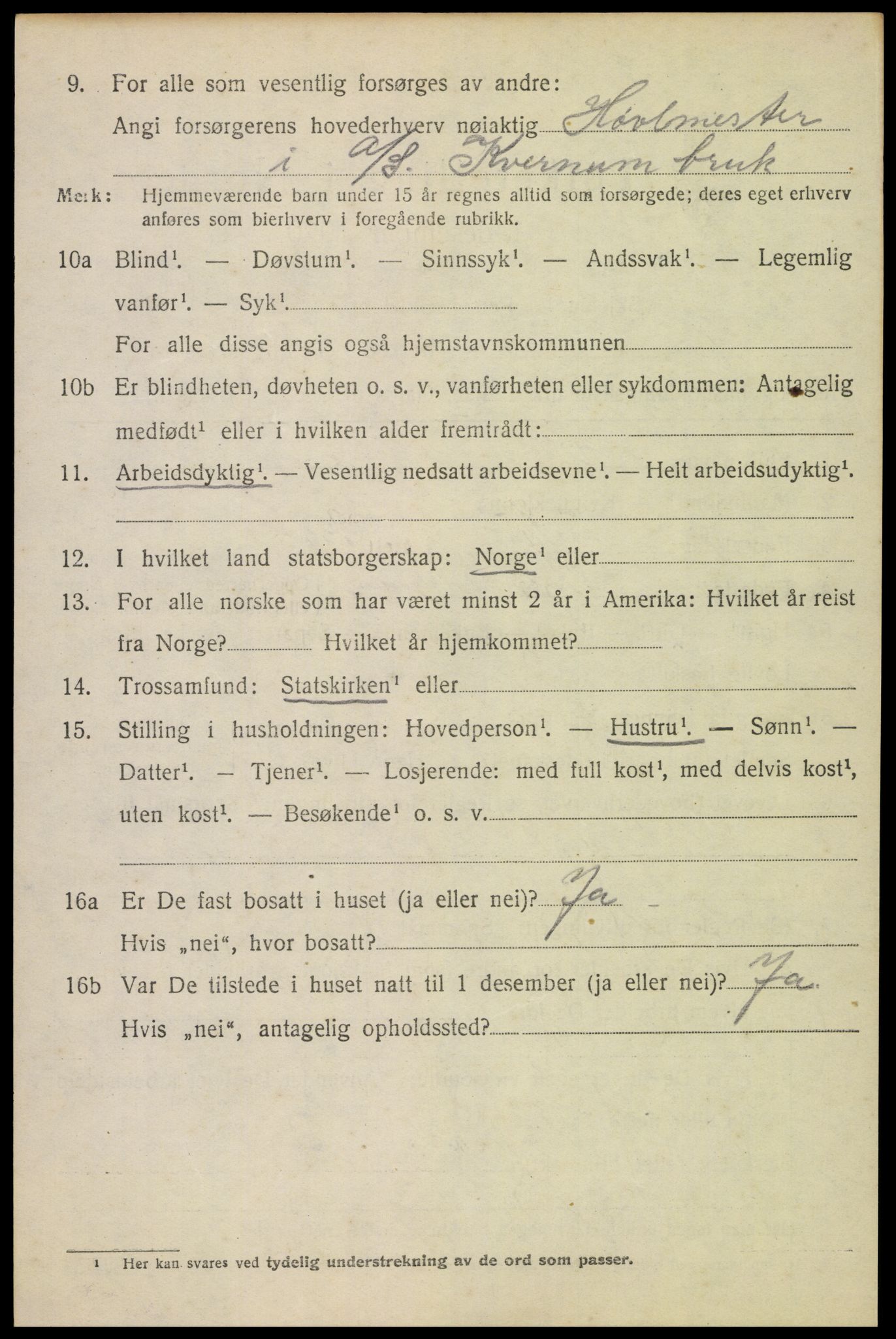 SAH, 1920 census for Østre Toten, 1920, p. 6113