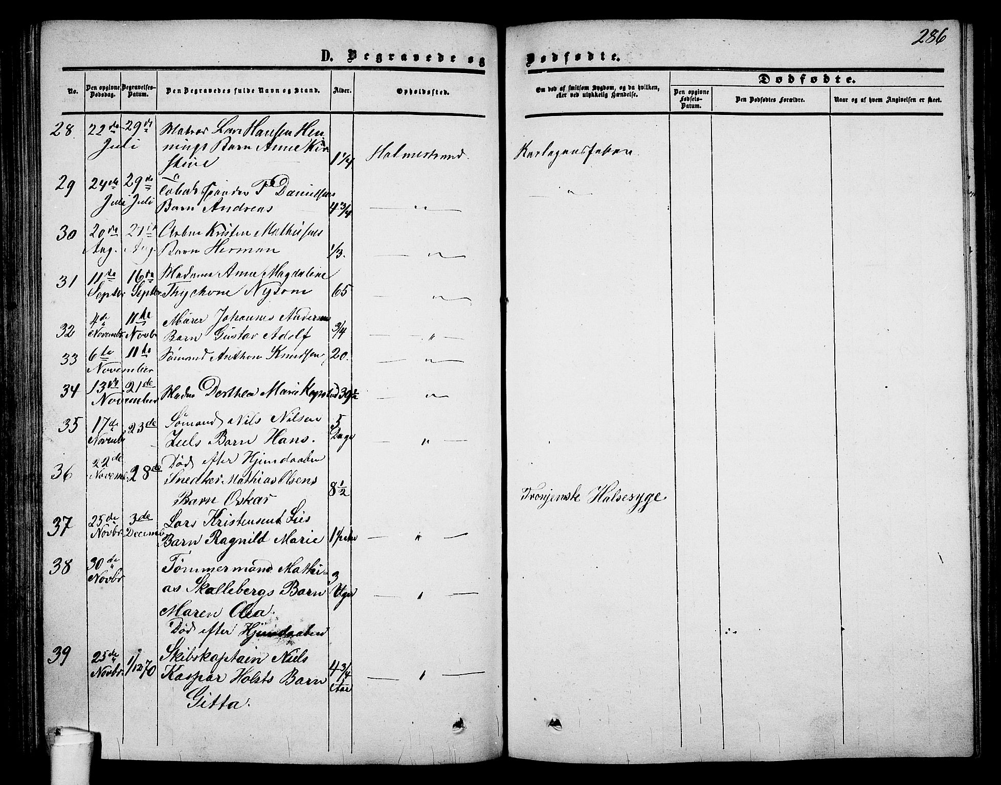 Holmestrand kirkebøker, AV/SAKO-A-346/G/Ga/L0003: Parish register (copy) no. 3, 1849-1874, p. 286