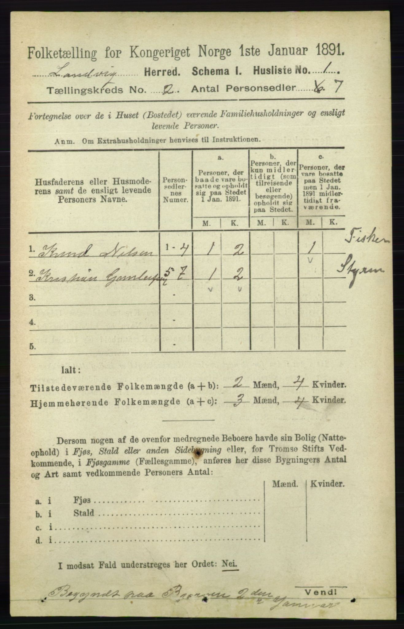 RA, 1891 census for 0924 Landvik, 1891, p. 243