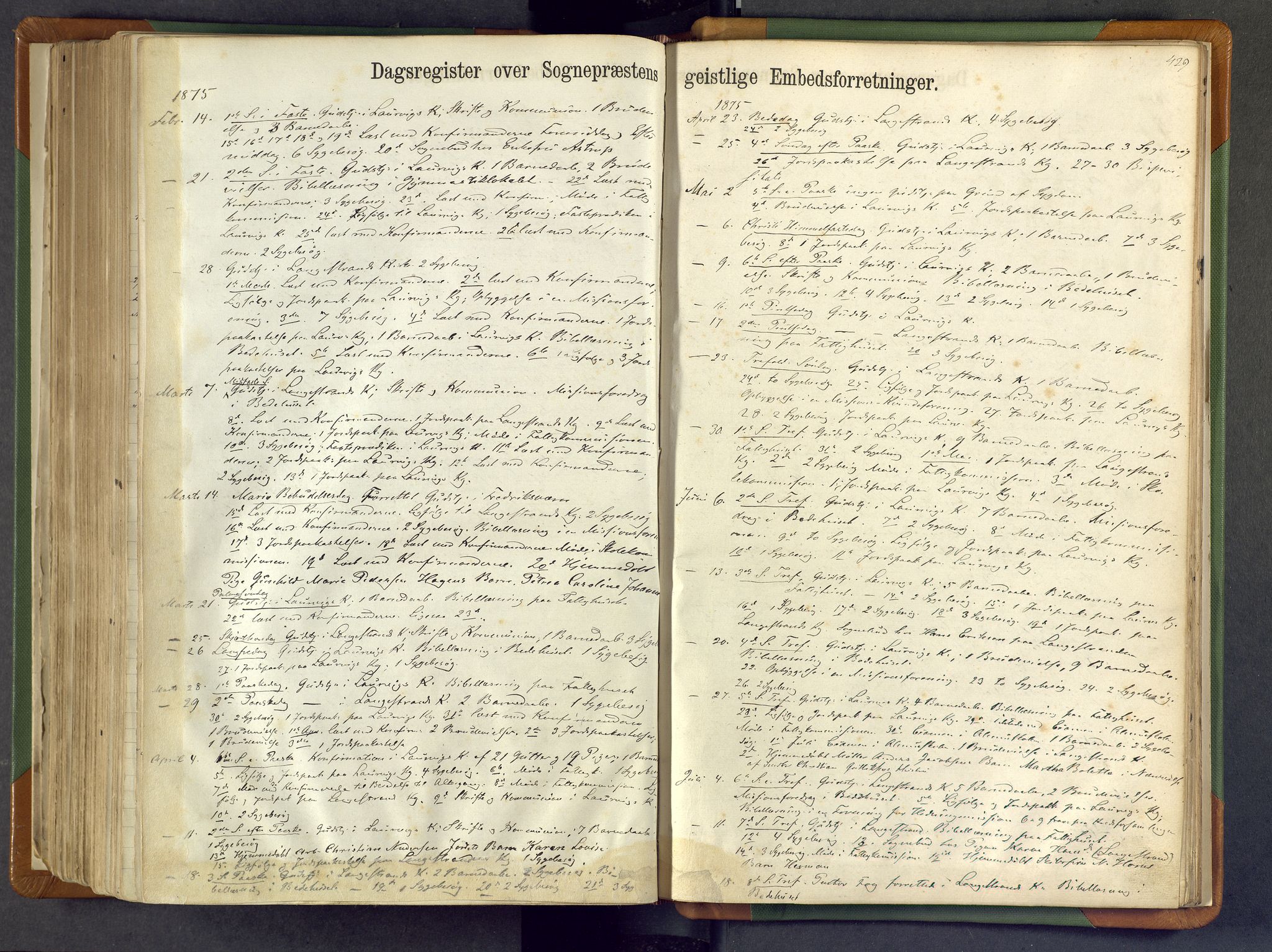Larvik kirkebøker, SAKO/A-352/F/Fa/L0007: Parish register (official) no. I 7, 1871-1883, p. 429