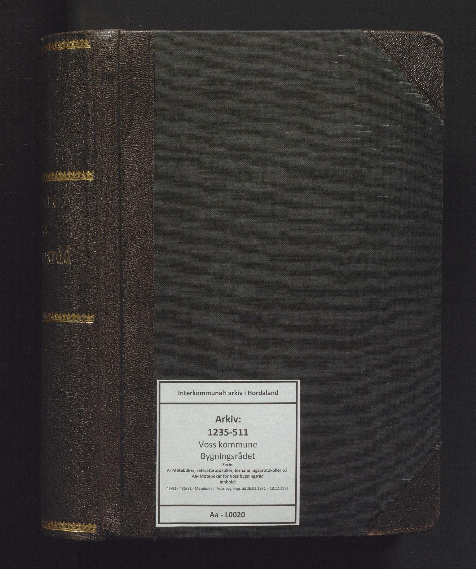 Voss kommune. Bygningsrådet, IKAH/1235-511/A/Aa/L0020: Møtebok for Voss bygningsråd, 1991