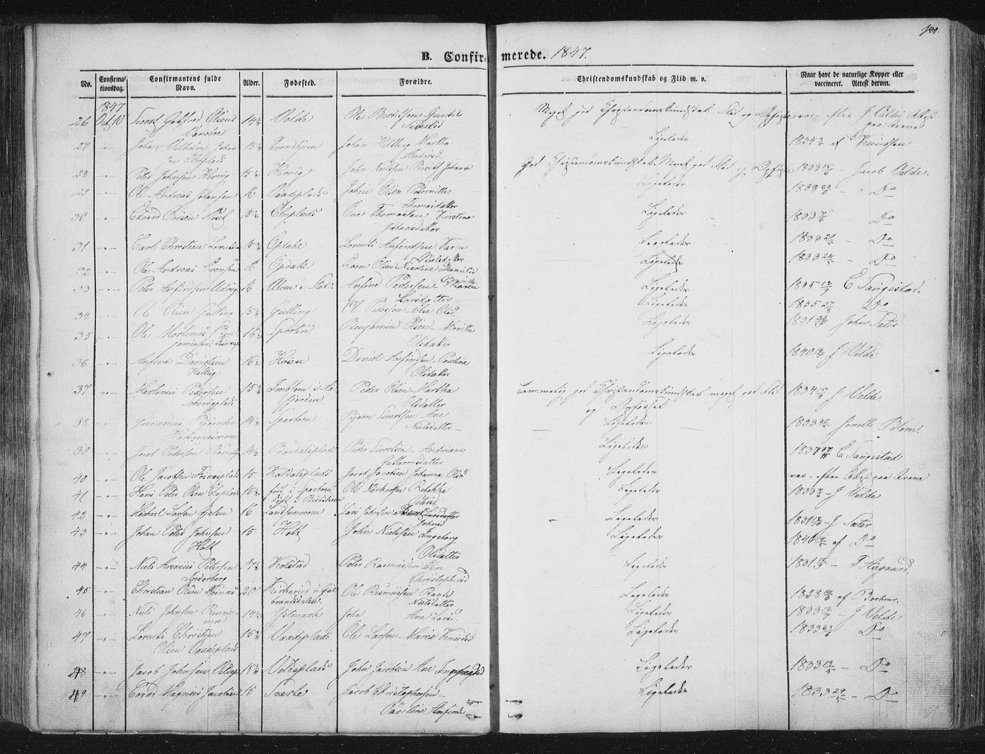 Ministerialprotokoller, klokkerbøker og fødselsregistre - Nord-Trøndelag, SAT/A-1458/741/L0392: Parish register (official) no. 741A06, 1836-1848, p. 180