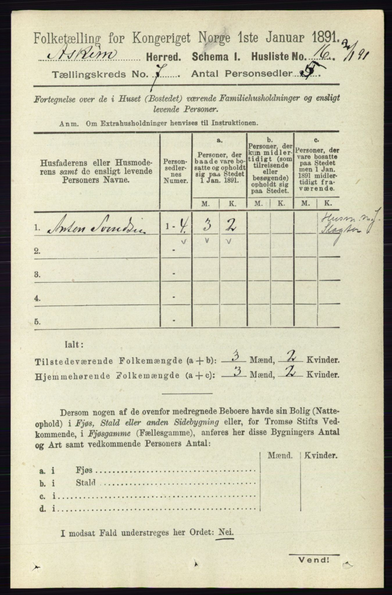 RA, 1891 census for 0124 Askim, 1891, p. 994