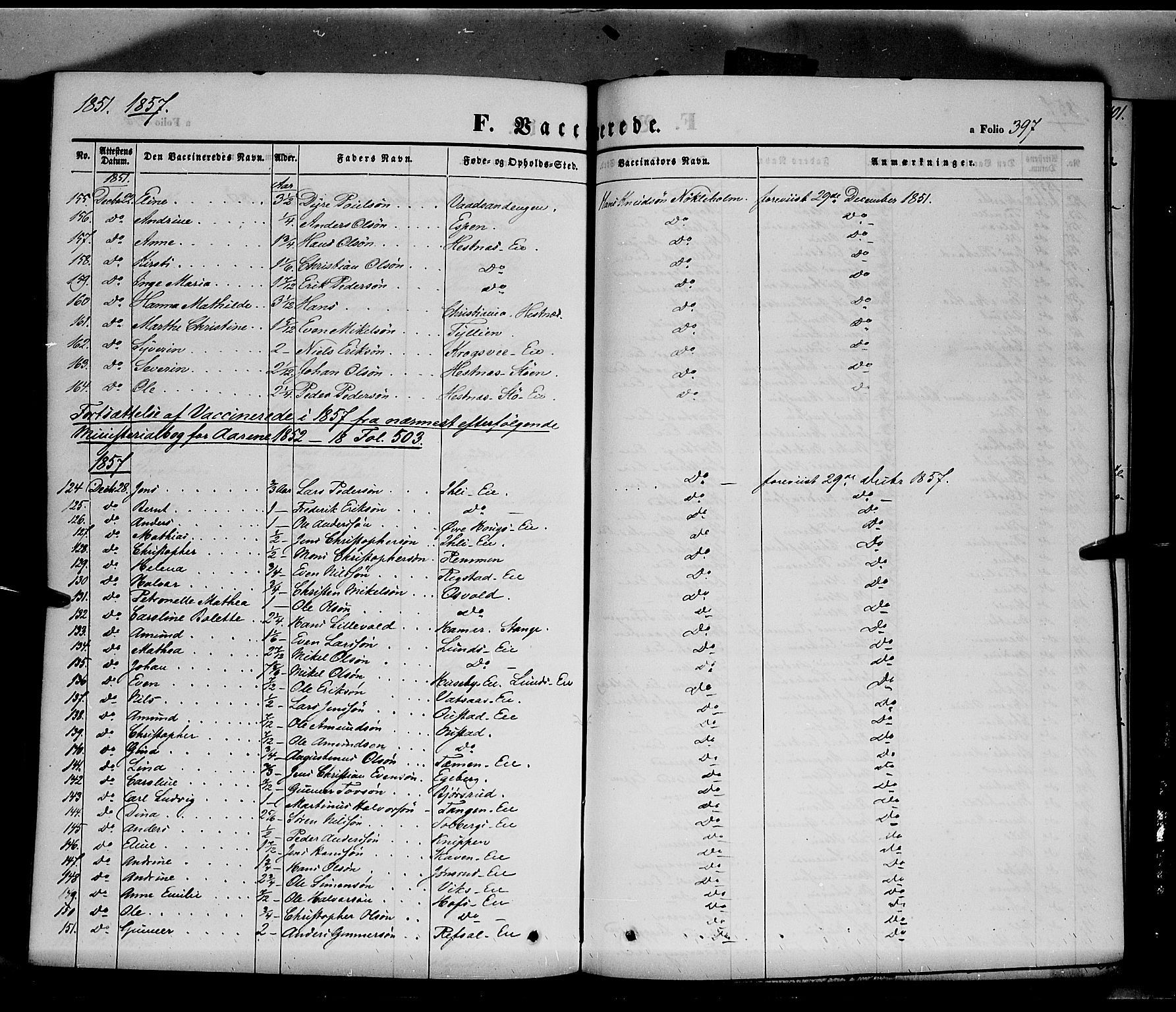 Stange prestekontor, SAH/PREST-002/K/L0011: Parish register (official) no. 11, 1846-1852, p. 397