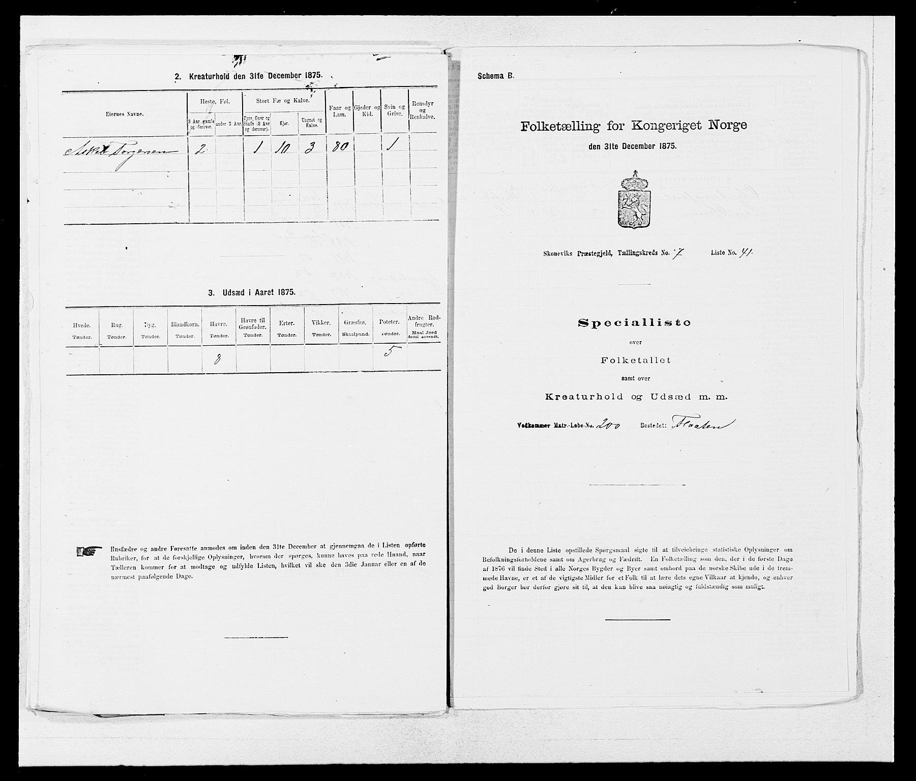 SAB, 1875 census for 1212P Skånevik, 1875, p. 860