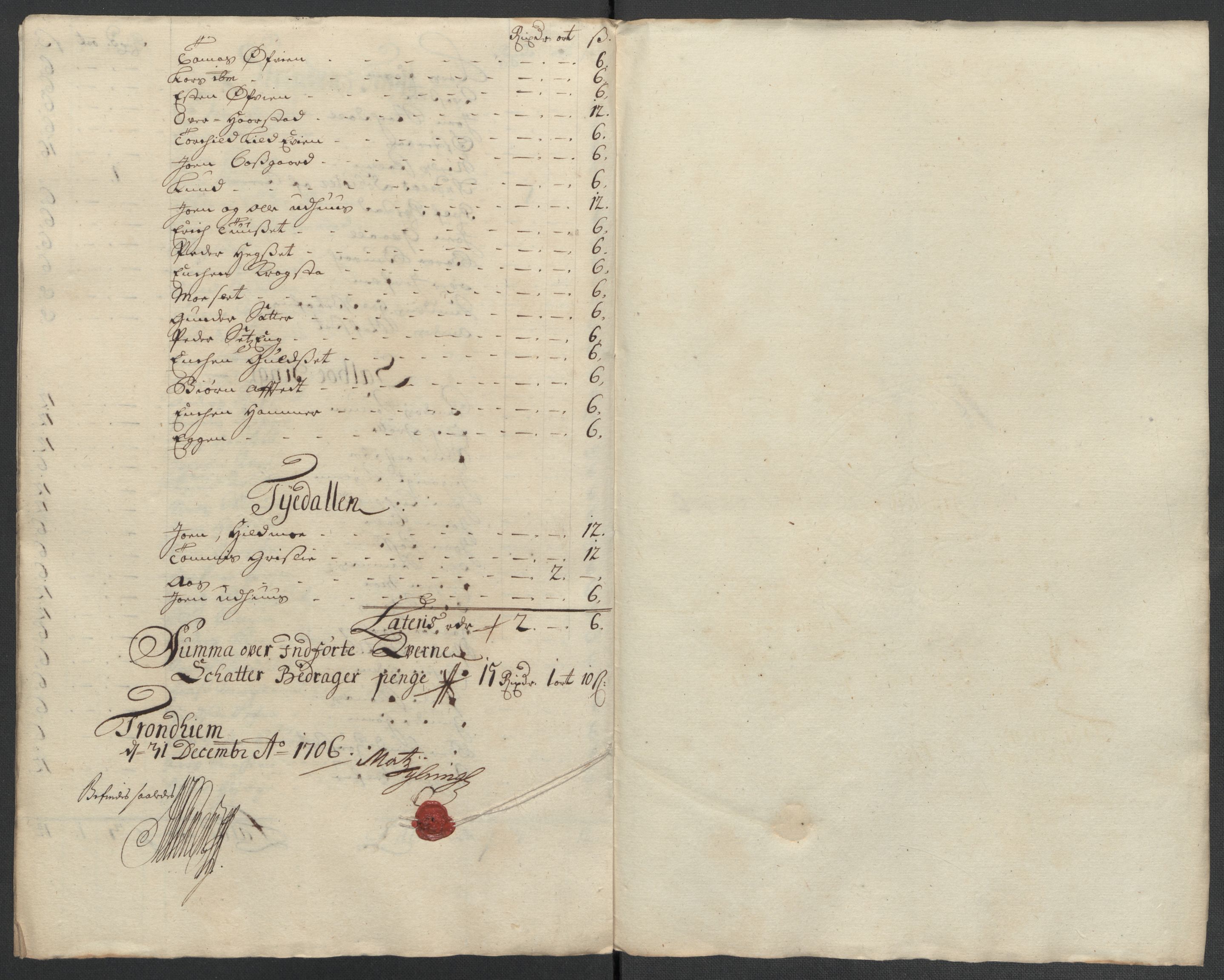 Rentekammeret inntil 1814, Reviderte regnskaper, Fogderegnskap, AV/RA-EA-4092/R61/L4109: Fogderegnskap Strinda og Selbu, 1704-1706, p. 548