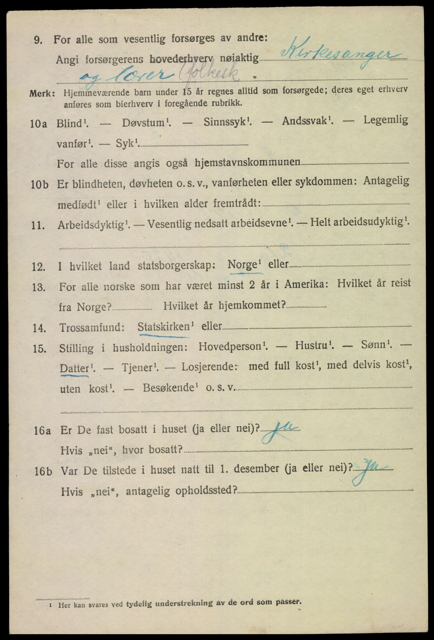 SAK, 1920 census for Evje, 1920, p. 1311