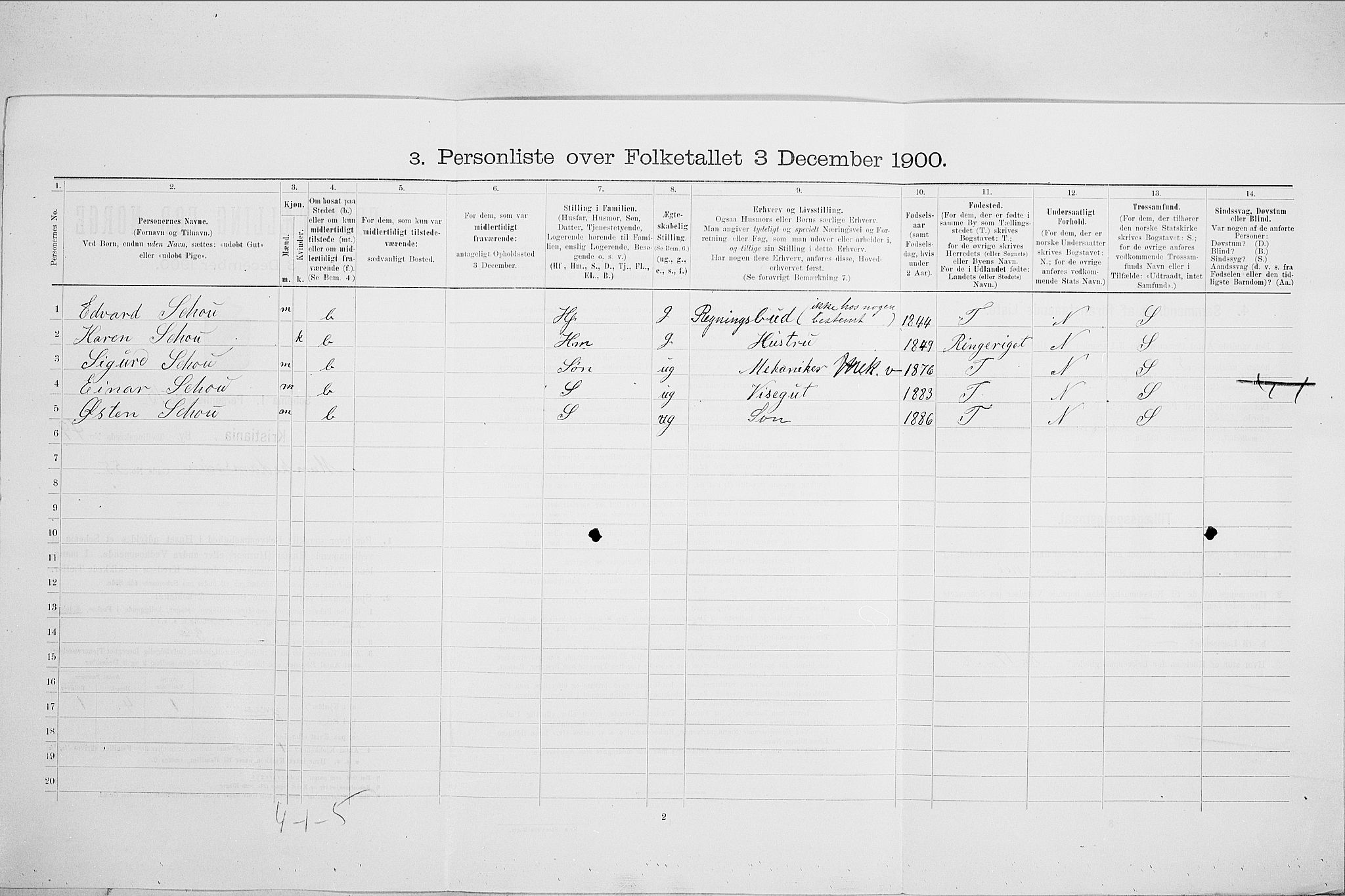 SAO, 1900 census for Kristiania, 1900, p. 61331