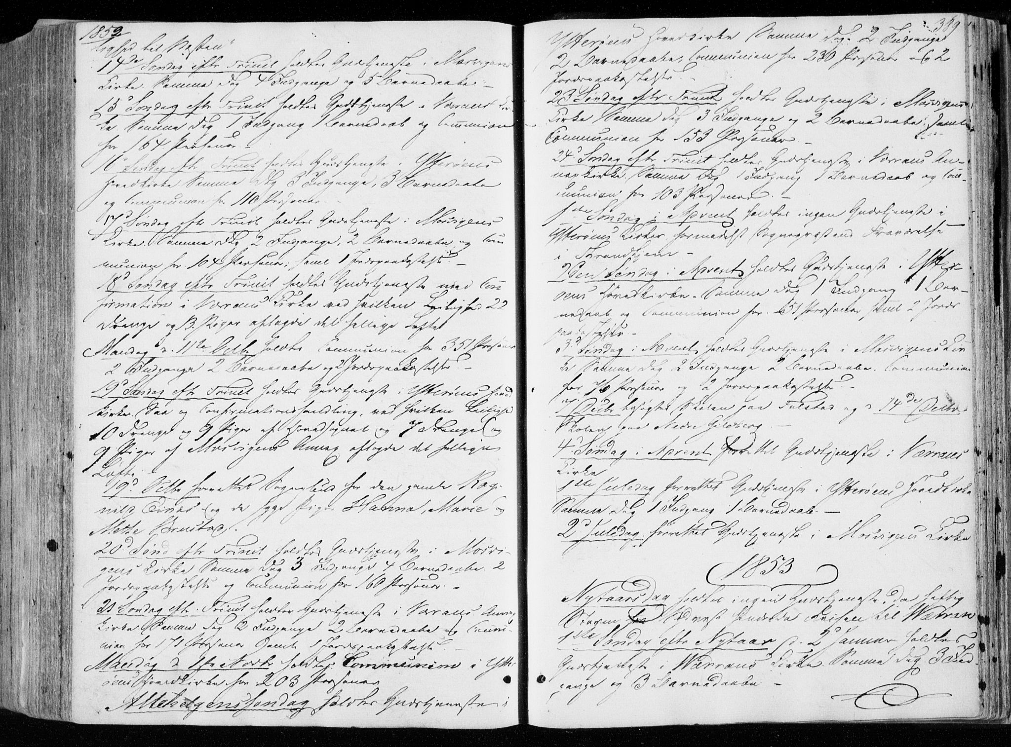 Ministerialprotokoller, klokkerbøker og fødselsregistre - Nord-Trøndelag, SAT/A-1458/722/L0218: Parish register (official) no. 722A05, 1843-1868, p. 389