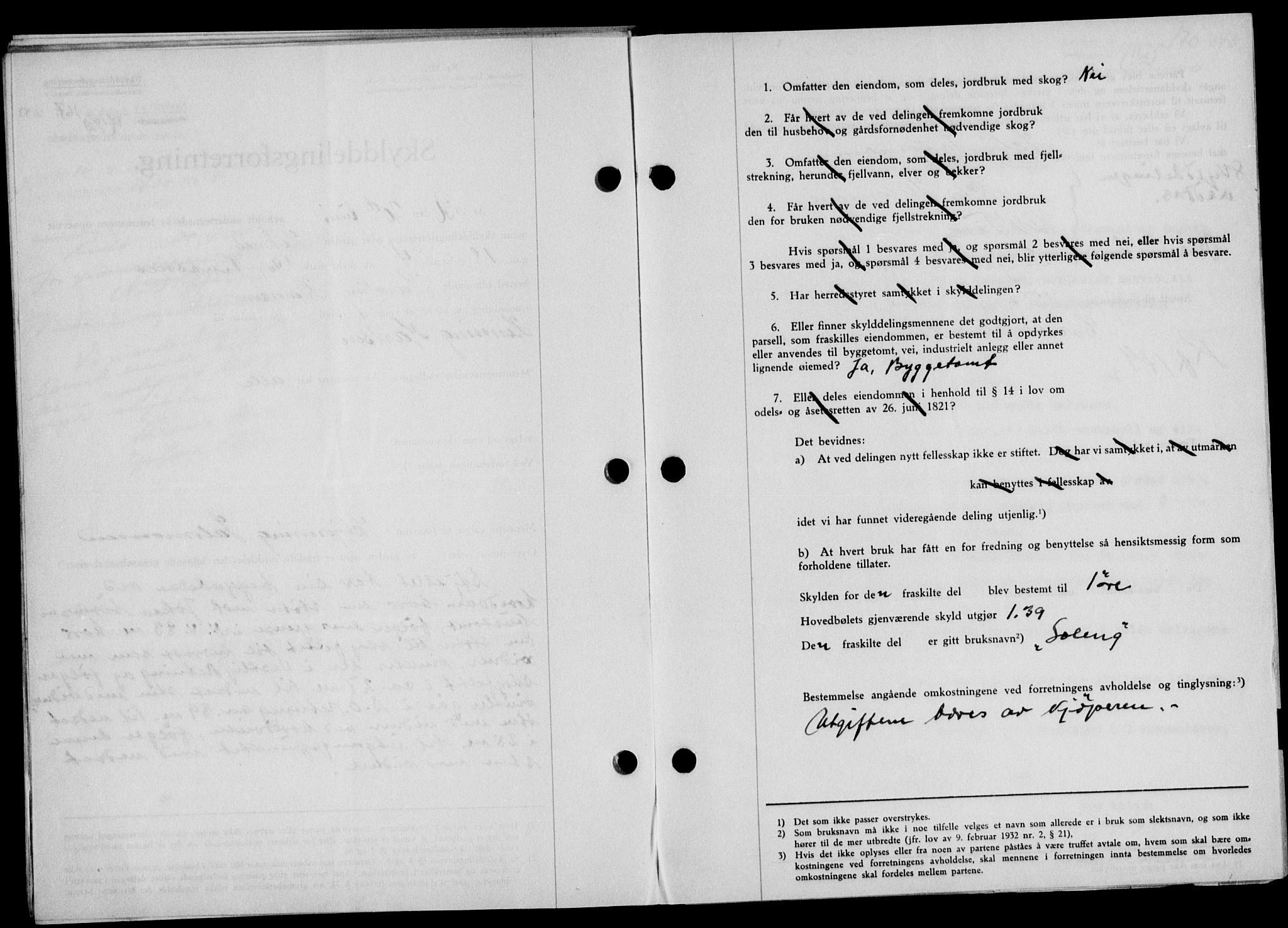 Lofoten sorenskriveri, SAT/A-0017/1/2/2C/L0010a: Mortgage book no. 10a, 1942-1943, Diary no: : 167/1943