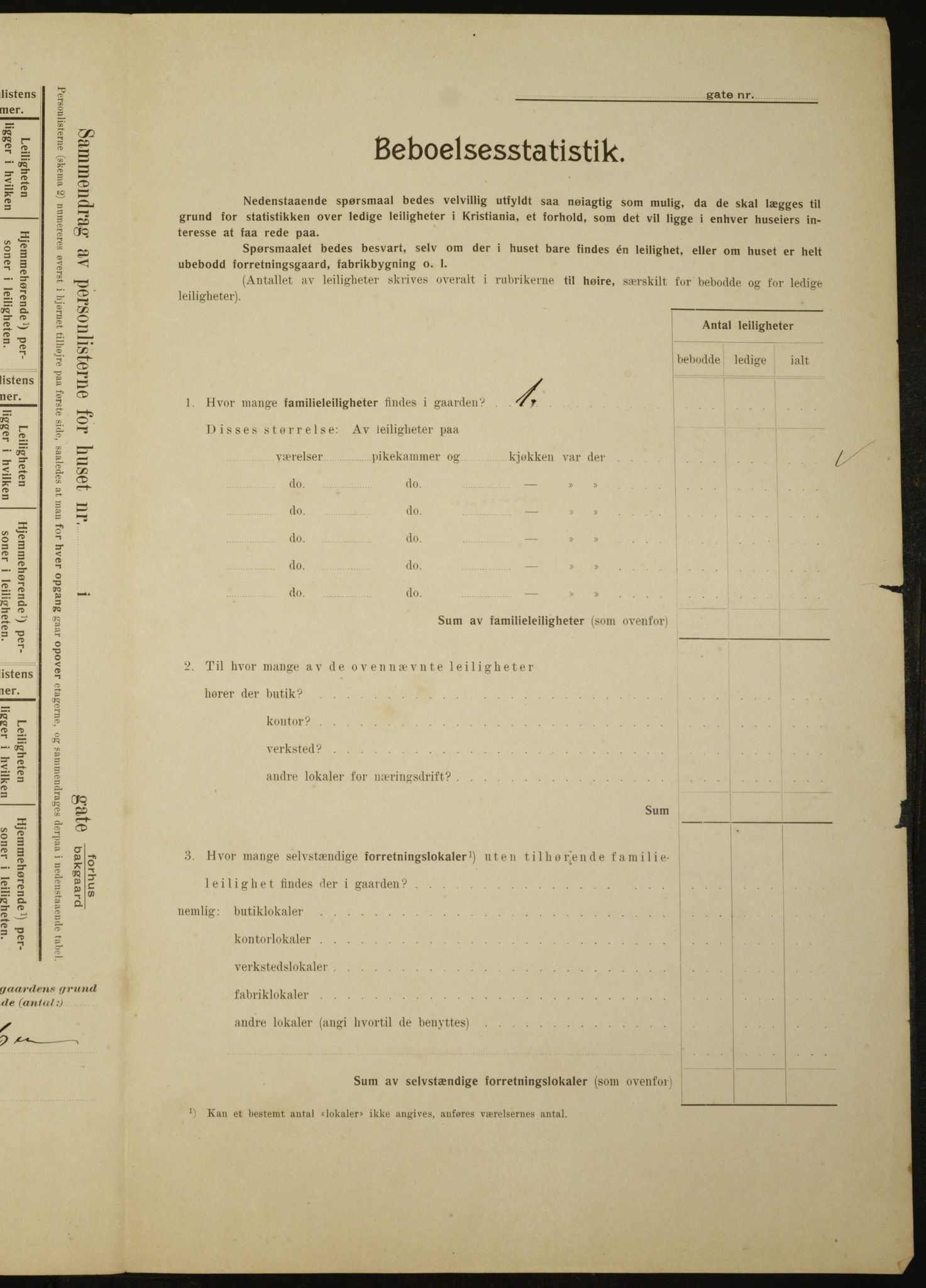 OBA, Municipal Census 1910 for Kristiania, 1910, p. 119657