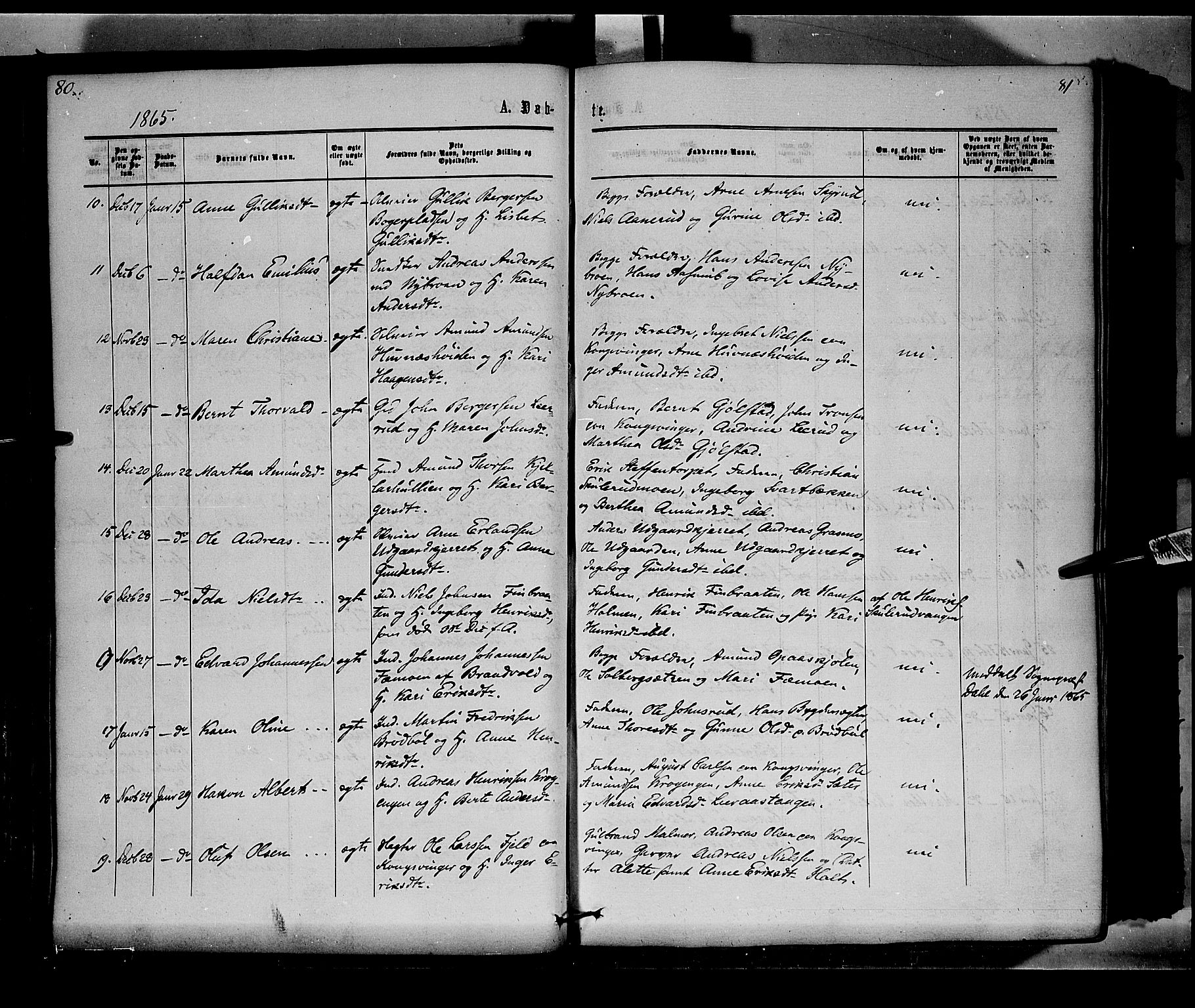 Vinger prestekontor, SAH/PREST-024/H/Ha/Haa/L0011: Parish register (official) no. 11, 1862-1870, p. 81