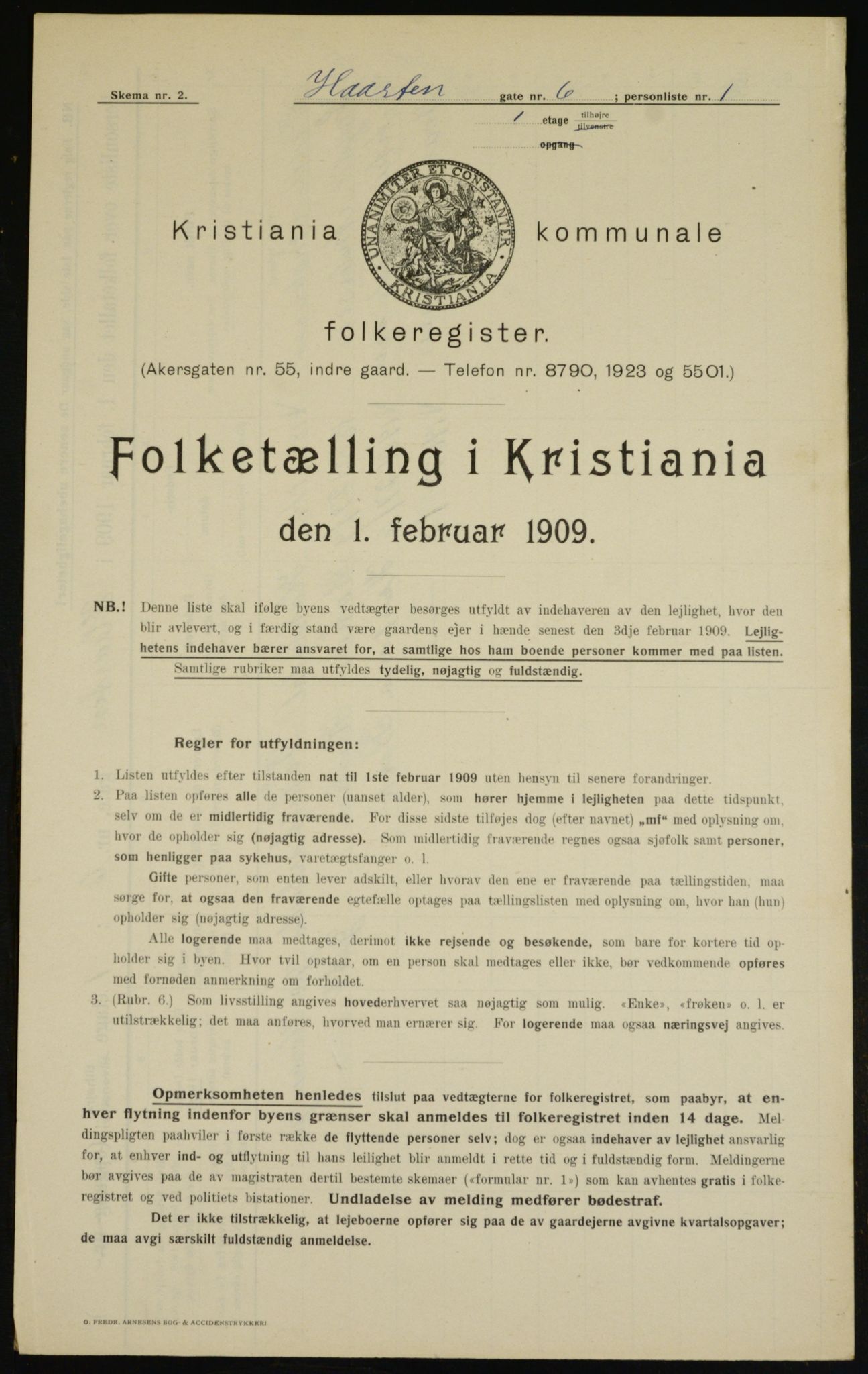 OBA, Municipal Census 1909 for Kristiania, 1909, p. 37582