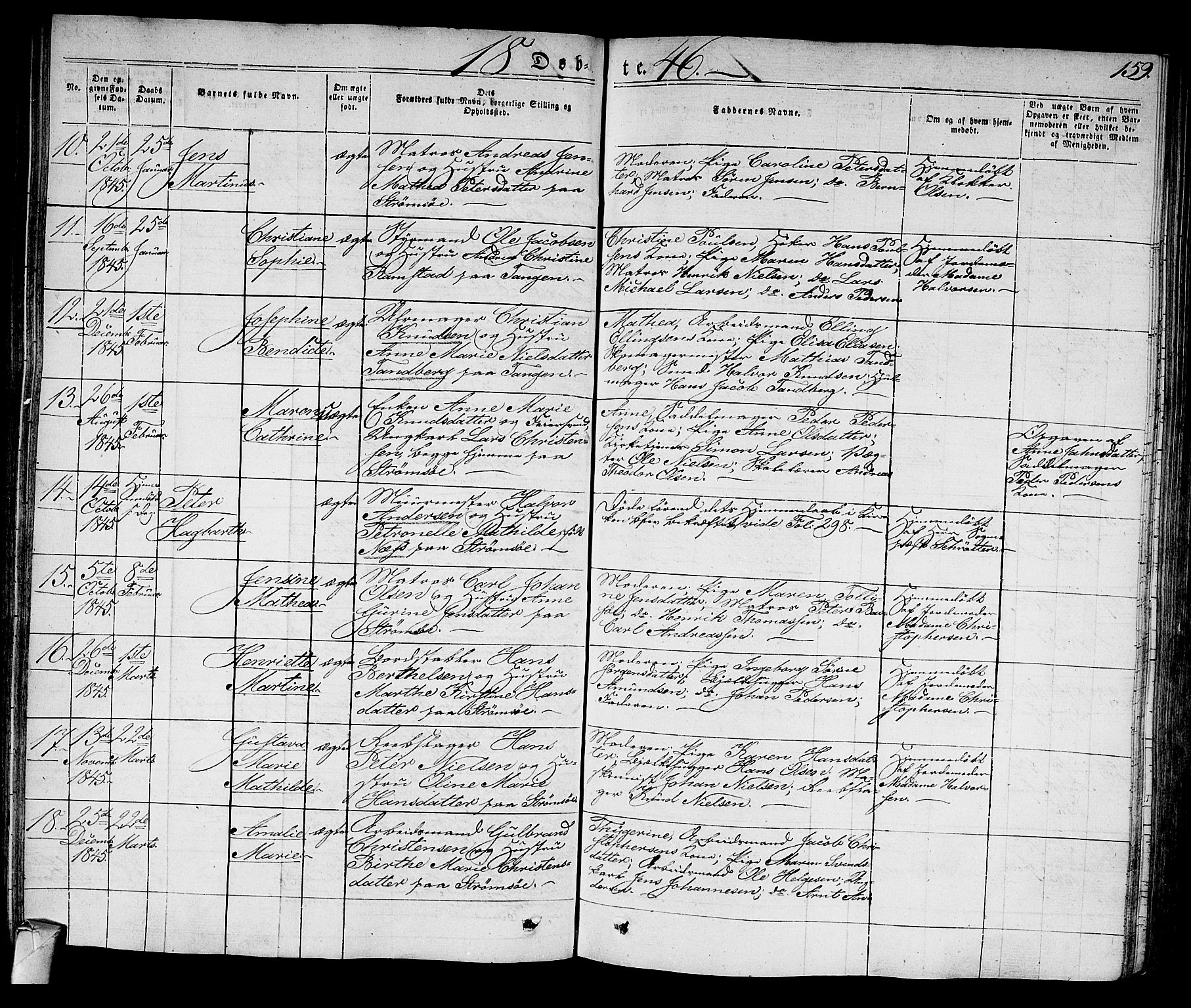 Strømsø kirkebøker, AV/SAKO-A-246/F/Fa/L0012: Parish register (official) no. I 12, 1830-1847, p. 159