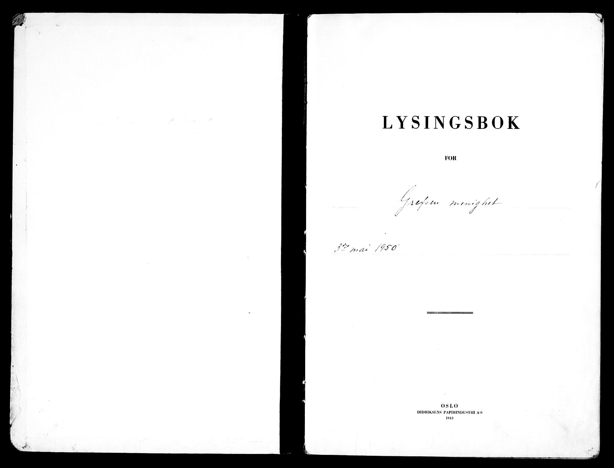 Grefsen prestekontor Kirkebøker, AV/SAO-A-10237a/H/Ha/L0002: Banns register no. 2, 1950-1960