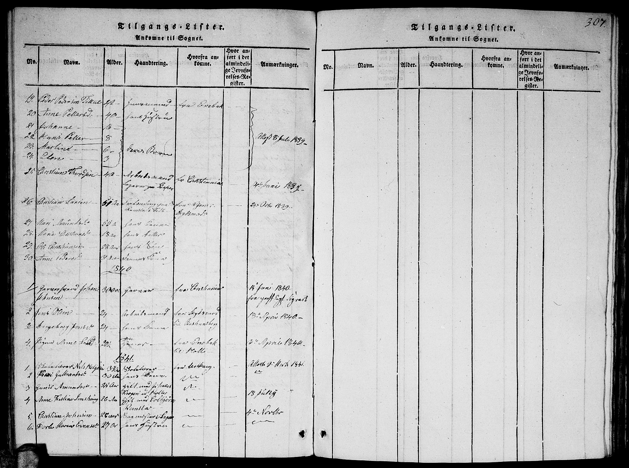 Fet prestekontor Kirkebøker, AV/SAO-A-10370a/G/Ga/L0001: Parish register (copy) no. I 1, 1815-1842, p. 307