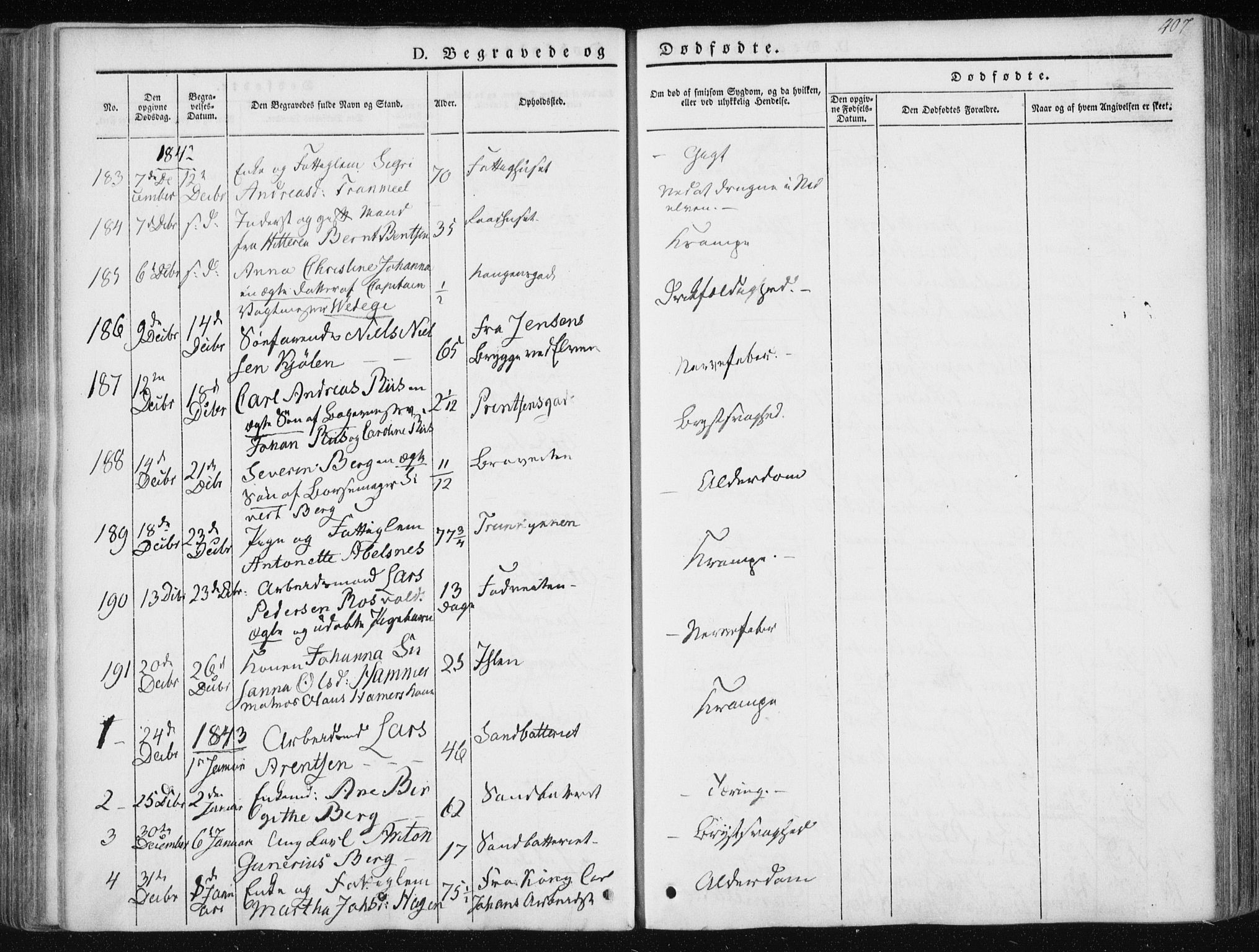 Ministerialprotokoller, klokkerbøker og fødselsregistre - Sør-Trøndelag, SAT/A-1456/601/L0049: Parish register (official) no. 601A17, 1839-1847, p. 407