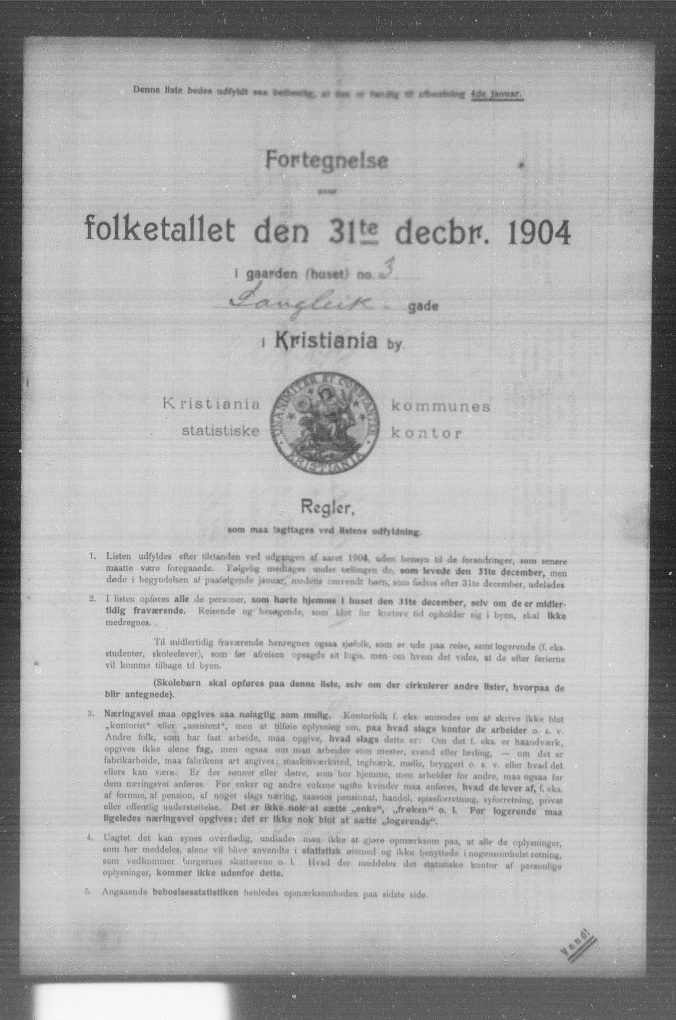 OBA, Municipal Census 1904 for Kristiania, 1904, p. 11012