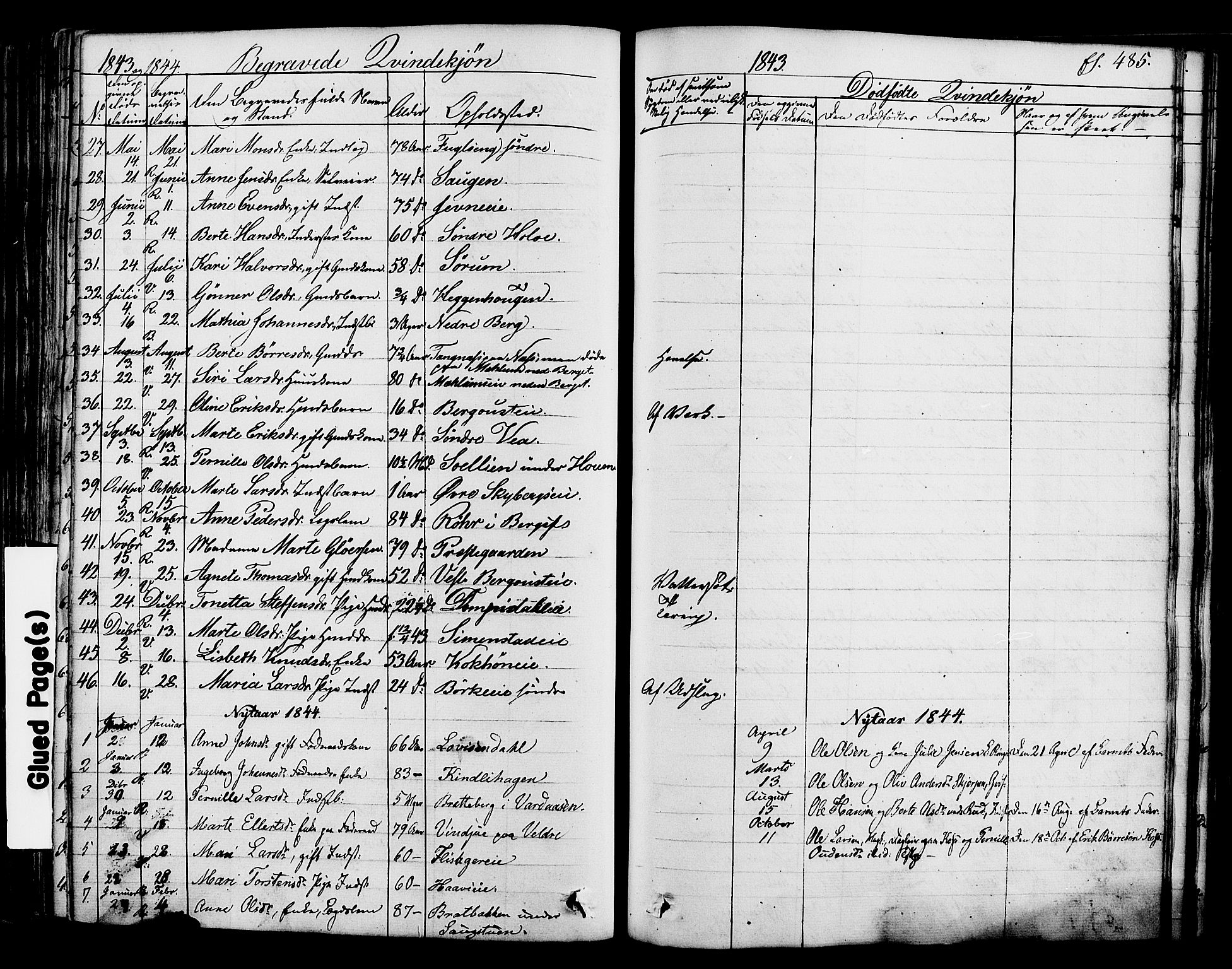 Ringsaker prestekontor, SAH/PREST-014/K/Ka/L0008: Parish register (official) no. 8, 1837-1850, p. 485