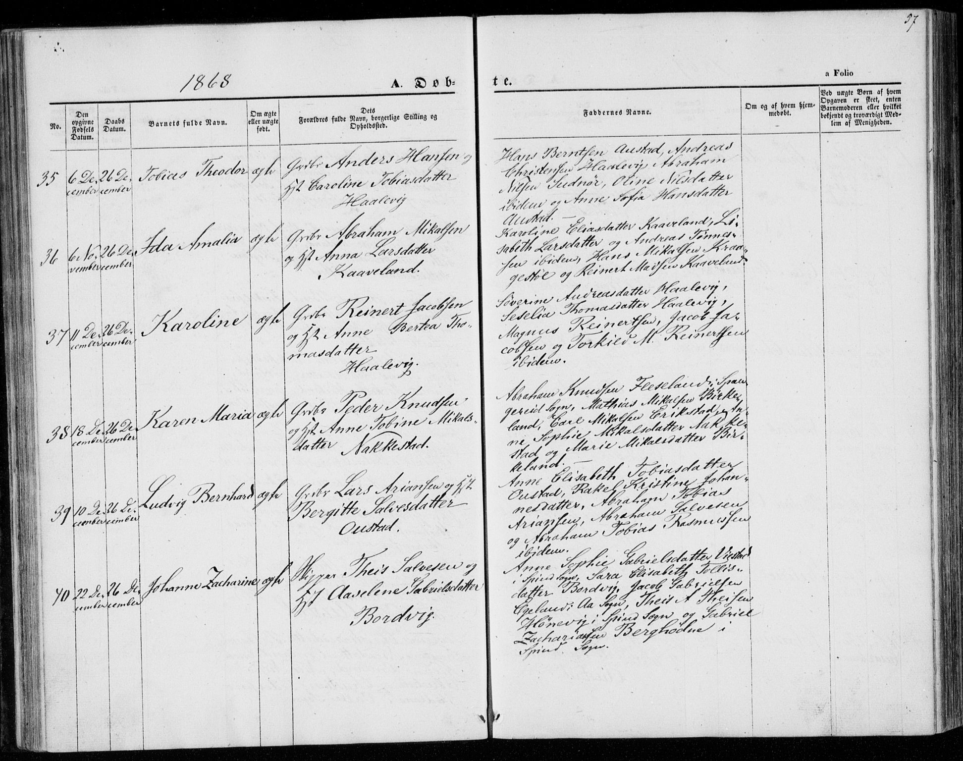 Lyngdal sokneprestkontor, AV/SAK-1111-0029/F/Fa/Faa/L0002: Parish register (official) no. A 2, 1858-1870, p. 57