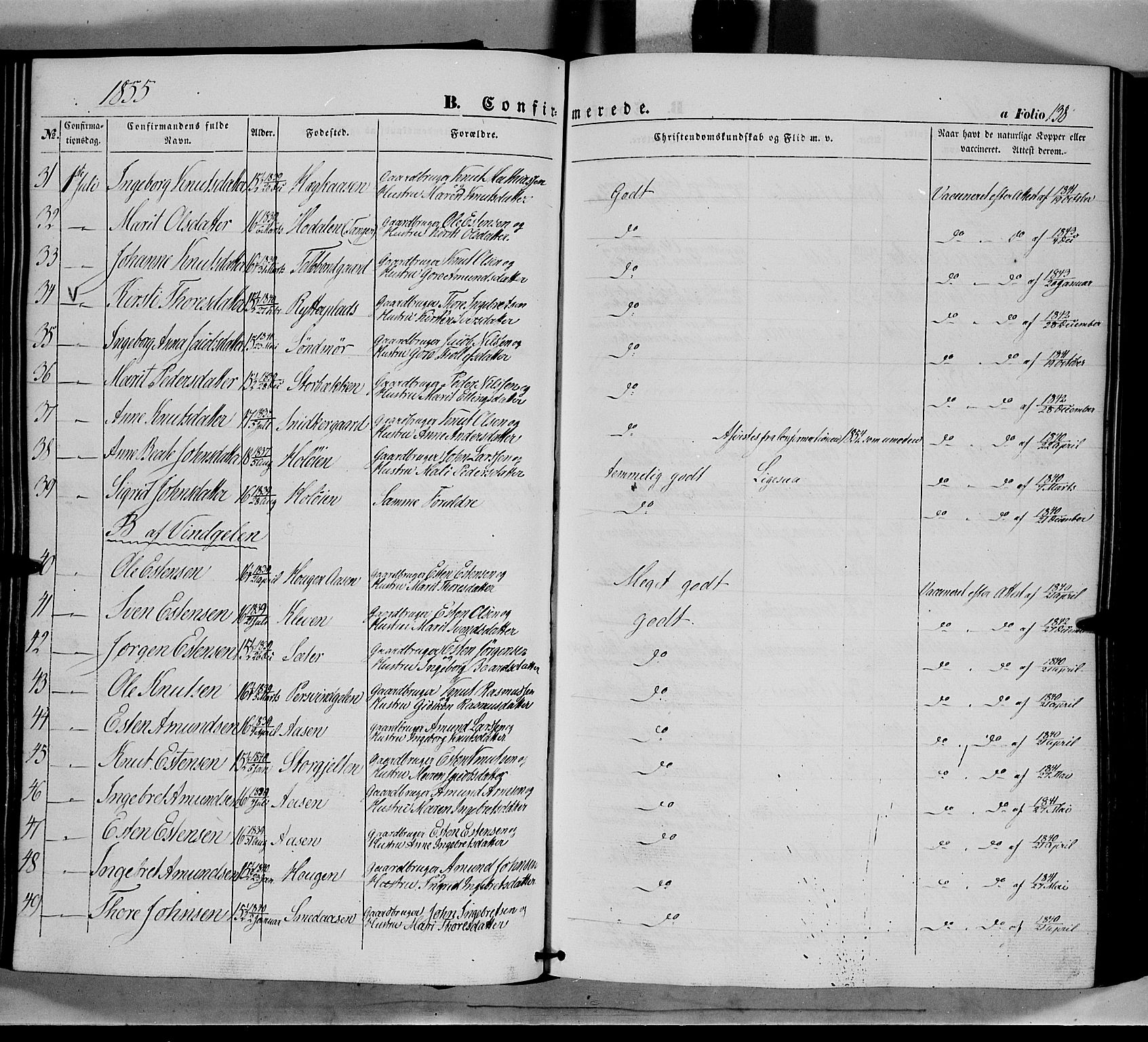 Tolga prestekontor, AV/SAH-PREST-062/K/L0006: Parish register (official) no. 6, 1852-1876, p. 138