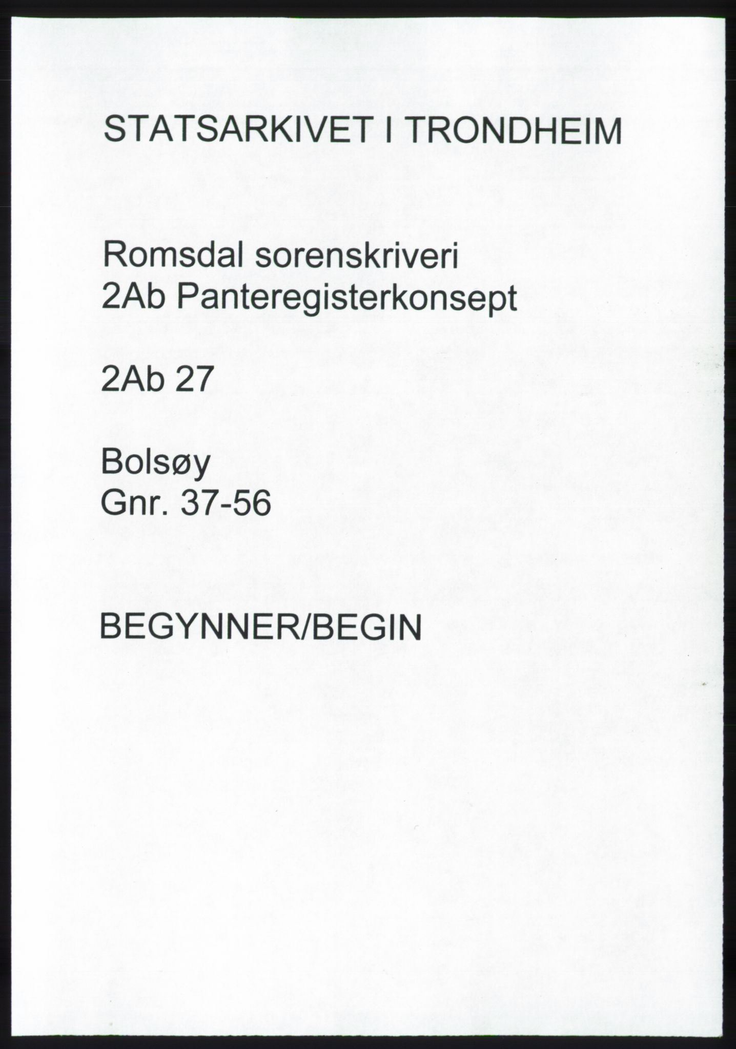 Romsdal sorenskriveri, SAT/A-4149/1/2/2Ab/L0027: Mortgage register no. 27