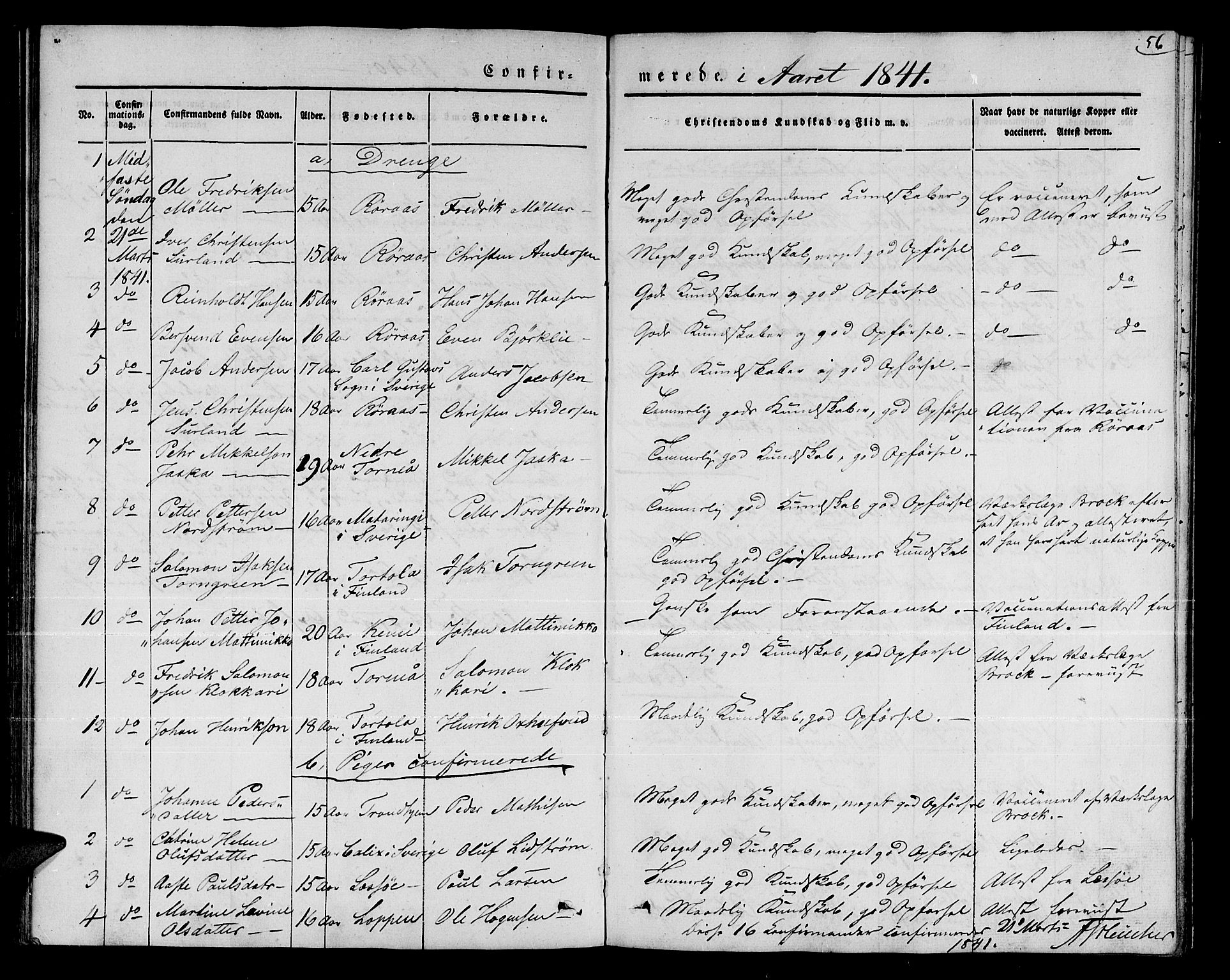 Talvik sokneprestkontor, SATØ/S-1337/H/Ha/L0015kirke: Parish register (official) no. 15, 1837-1847, p. 56