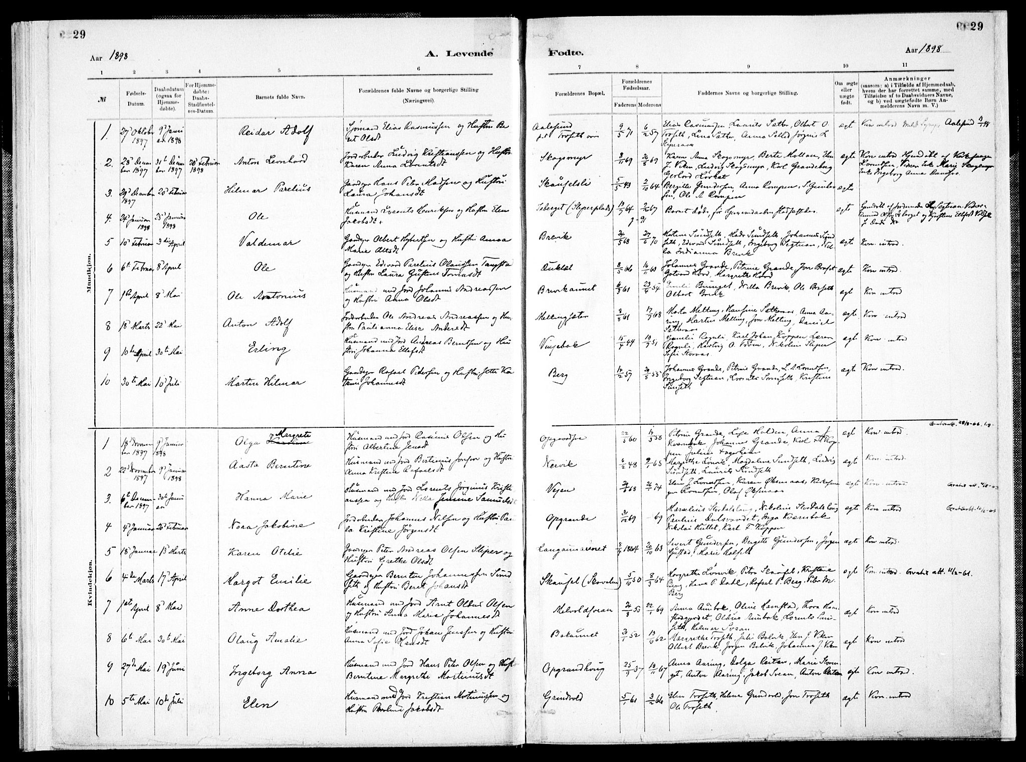 Ministerialprotokoller, klokkerbøker og fødselsregistre - Nord-Trøndelag, SAT/A-1458/733/L0325: Parish register (official) no. 733A04, 1884-1908, p. 29