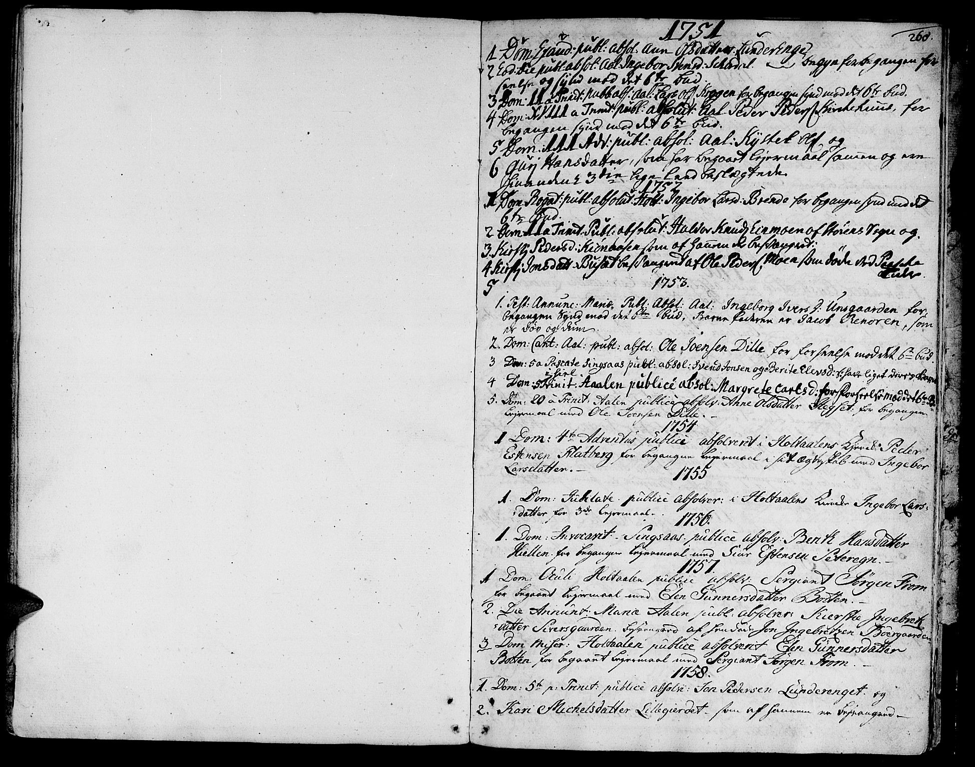 Ministerialprotokoller, klokkerbøker og fødselsregistre - Sør-Trøndelag, SAT/A-1456/685/L0952: Parish register (official) no. 685A01, 1745-1804, p. 260