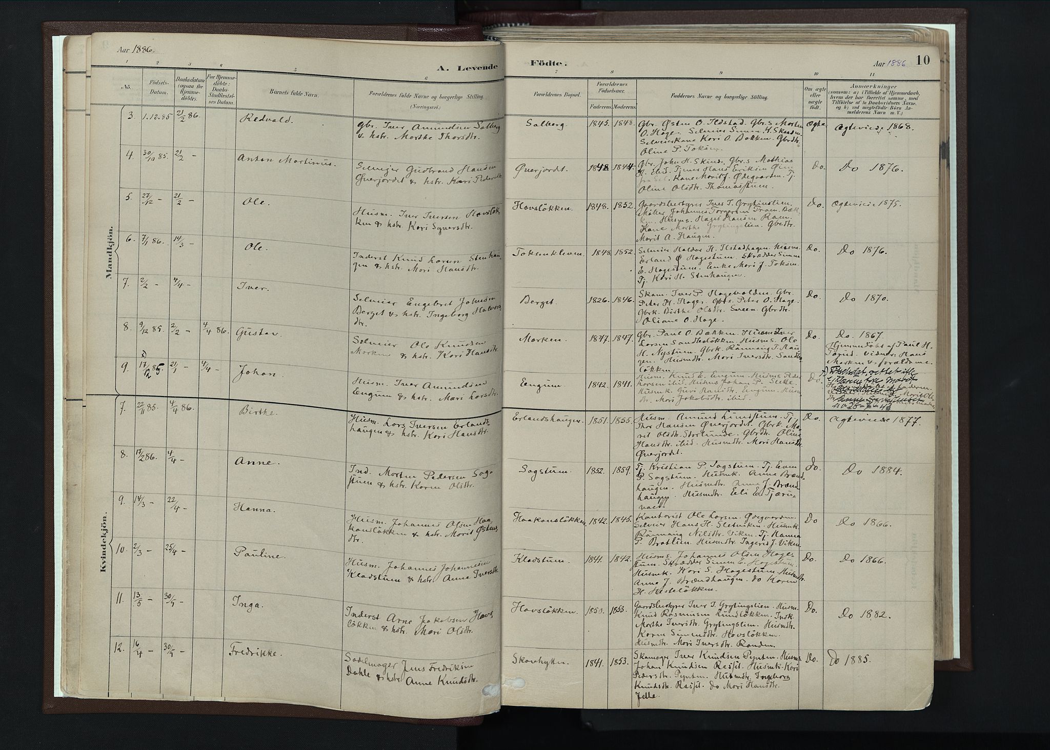 Nord-Fron prestekontor, AV/SAH-PREST-080/H/Ha/Haa/L0004: Parish register (official) no. 4, 1884-1914, p. 10