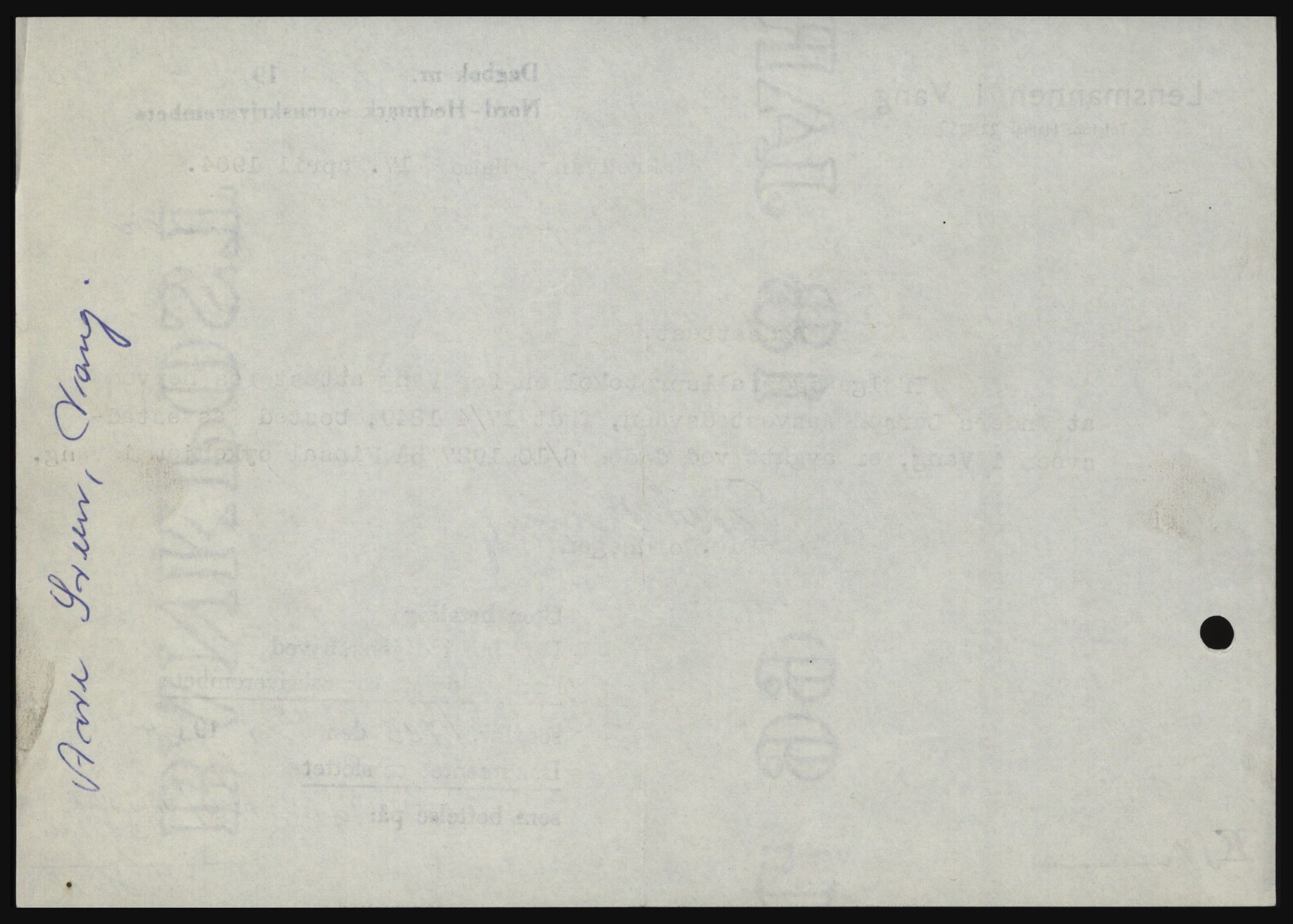 Nord-Hedmark sorenskriveri, SAH/TING-012/H/Hc/L0019: Mortgage book no. 19, 1963-1964, Diary no: : 1785/1964