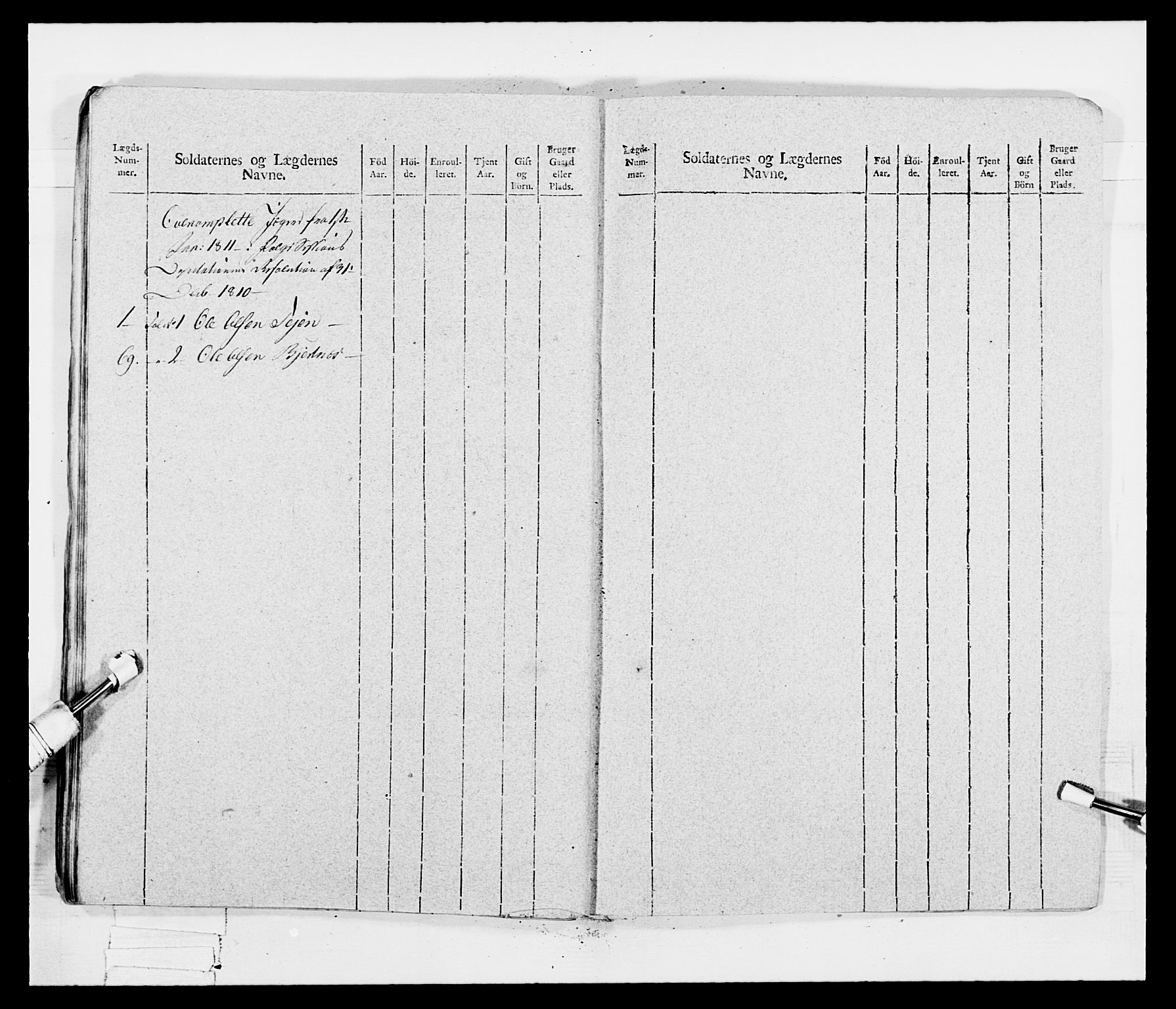 Generalitets- og kommissariatskollegiet, Det kongelige norske kommissariatskollegium, AV/RA-EA-5420/E/Eh/L0047: 2. Akershusiske nasjonale infanteriregiment, 1791-1810, p. 611