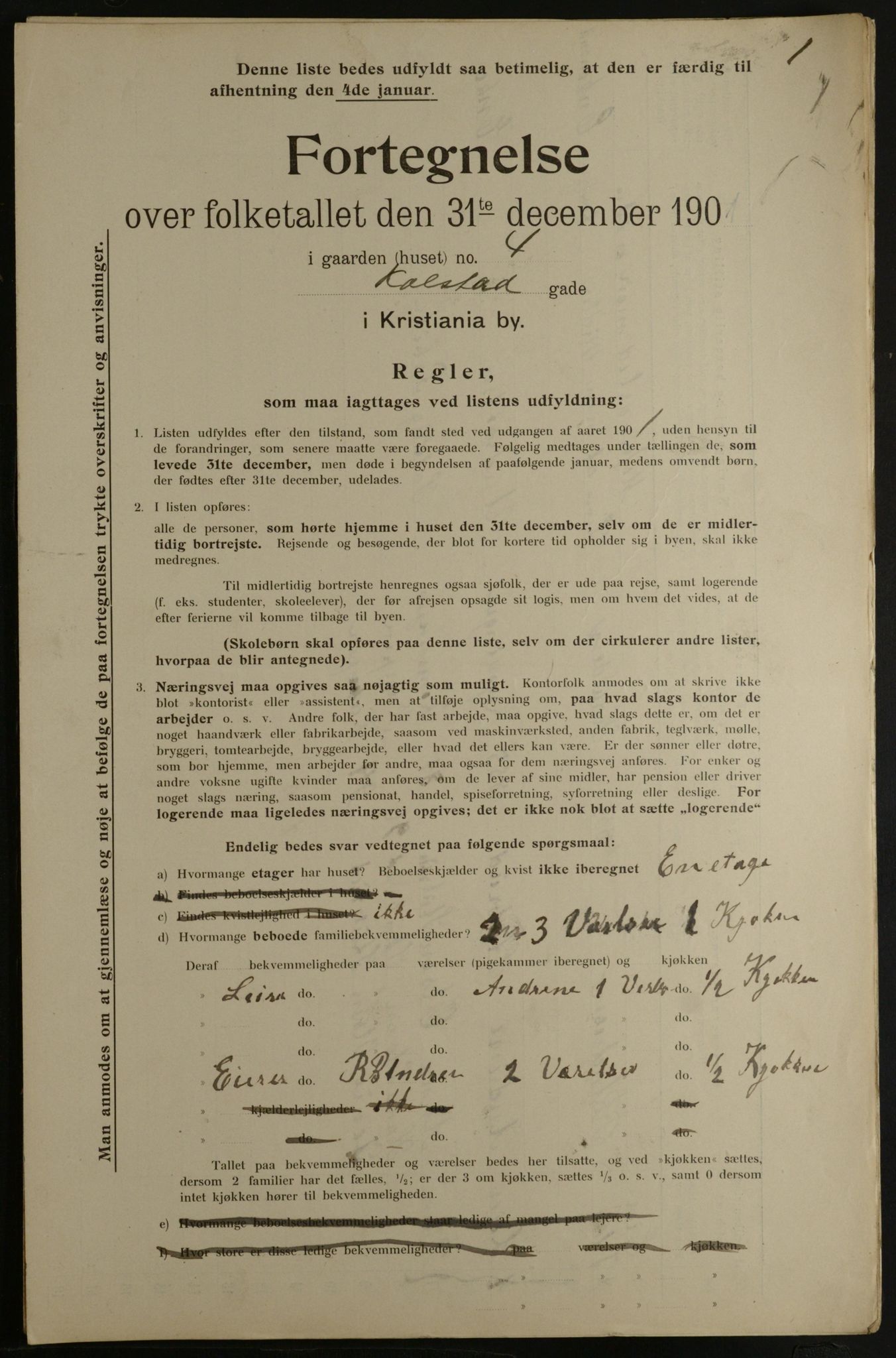 OBA, Municipal Census 1901 for Kristiania, 1901, p. 8113