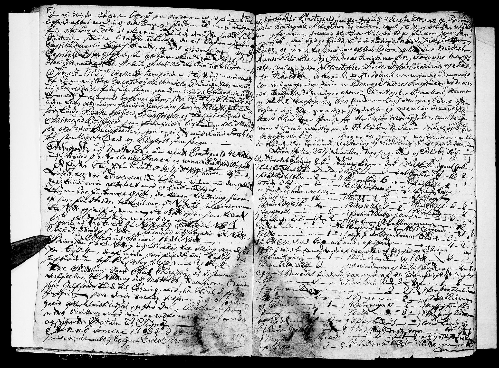 Vest-Telemark sorenskriveri, AV/SAKO-A-134/H/Ha/Haa/L0003: Skifteprotokoll, 1703-1723, p. 10b-11a
