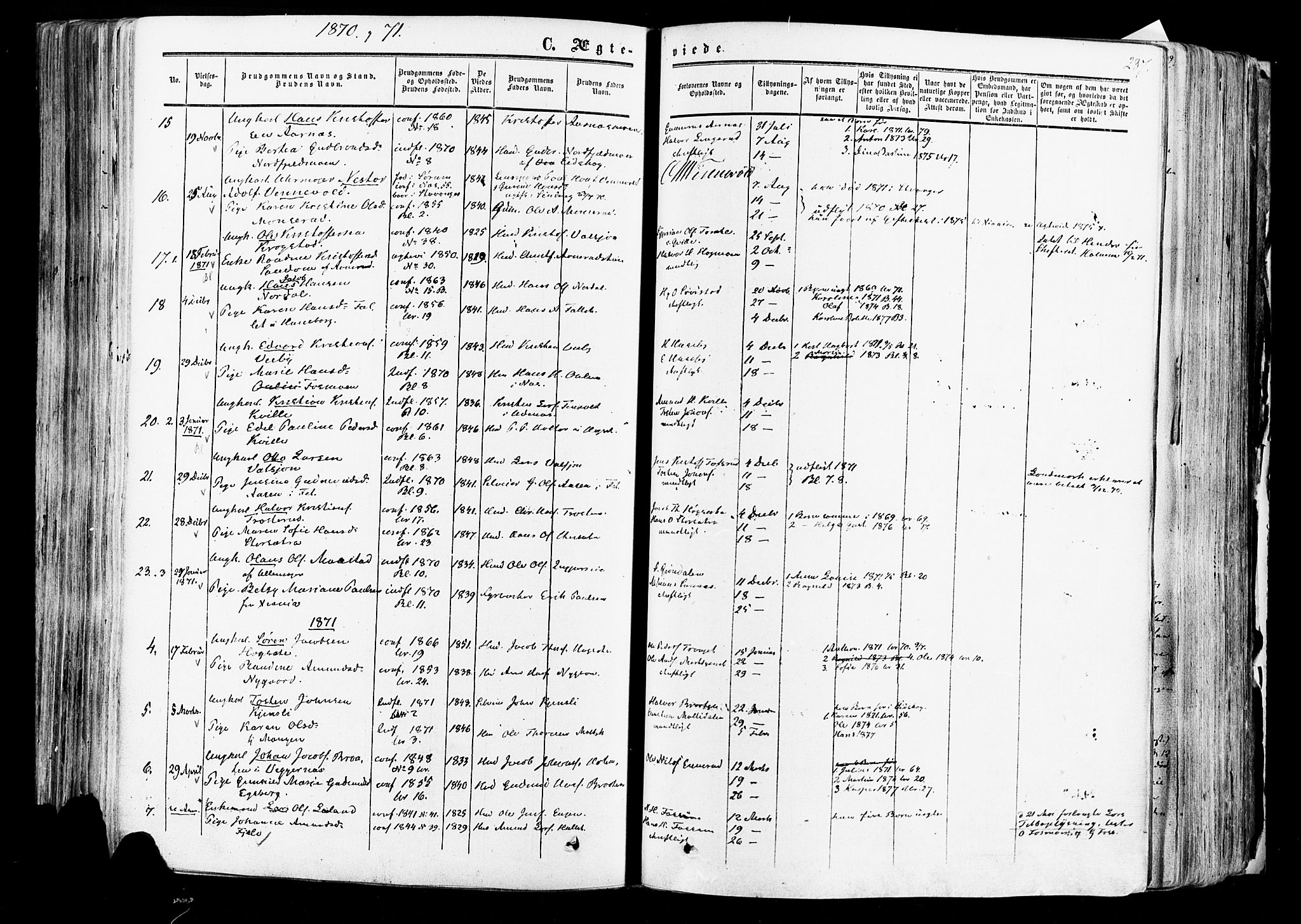 Aurskog prestekontor Kirkebøker, SAO/A-10304a/F/Fa/L0007: Parish register (official) no. I 7, 1854-1877, p. 237