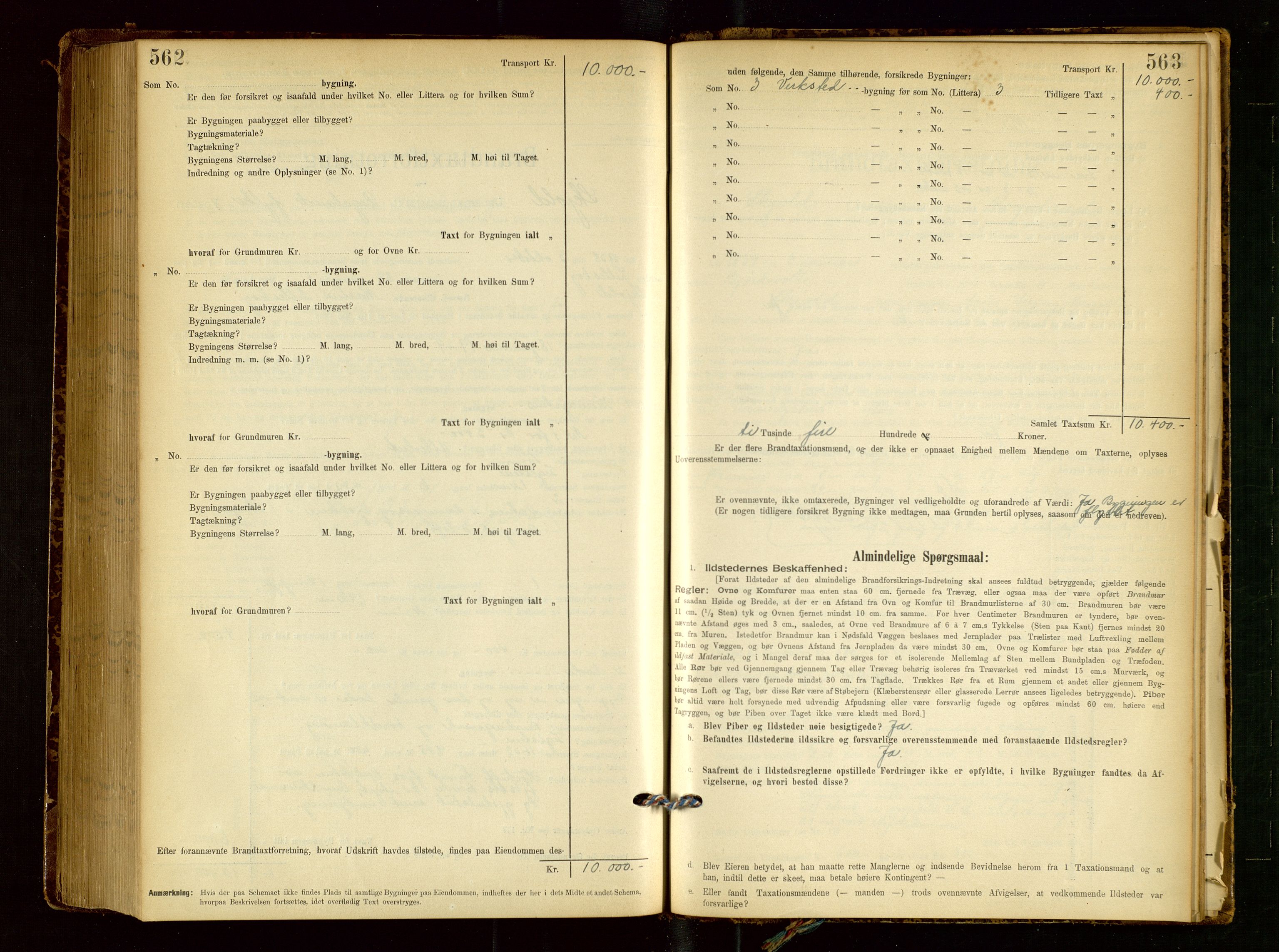 Skjold lensmannskontor, AV/SAST-A-100182/Gob/L0001: "Brandtaxationsprotokol for Skjold Lensmandsdistrikt Ryfylke Fogderi", 1894-1939, p. 562-563