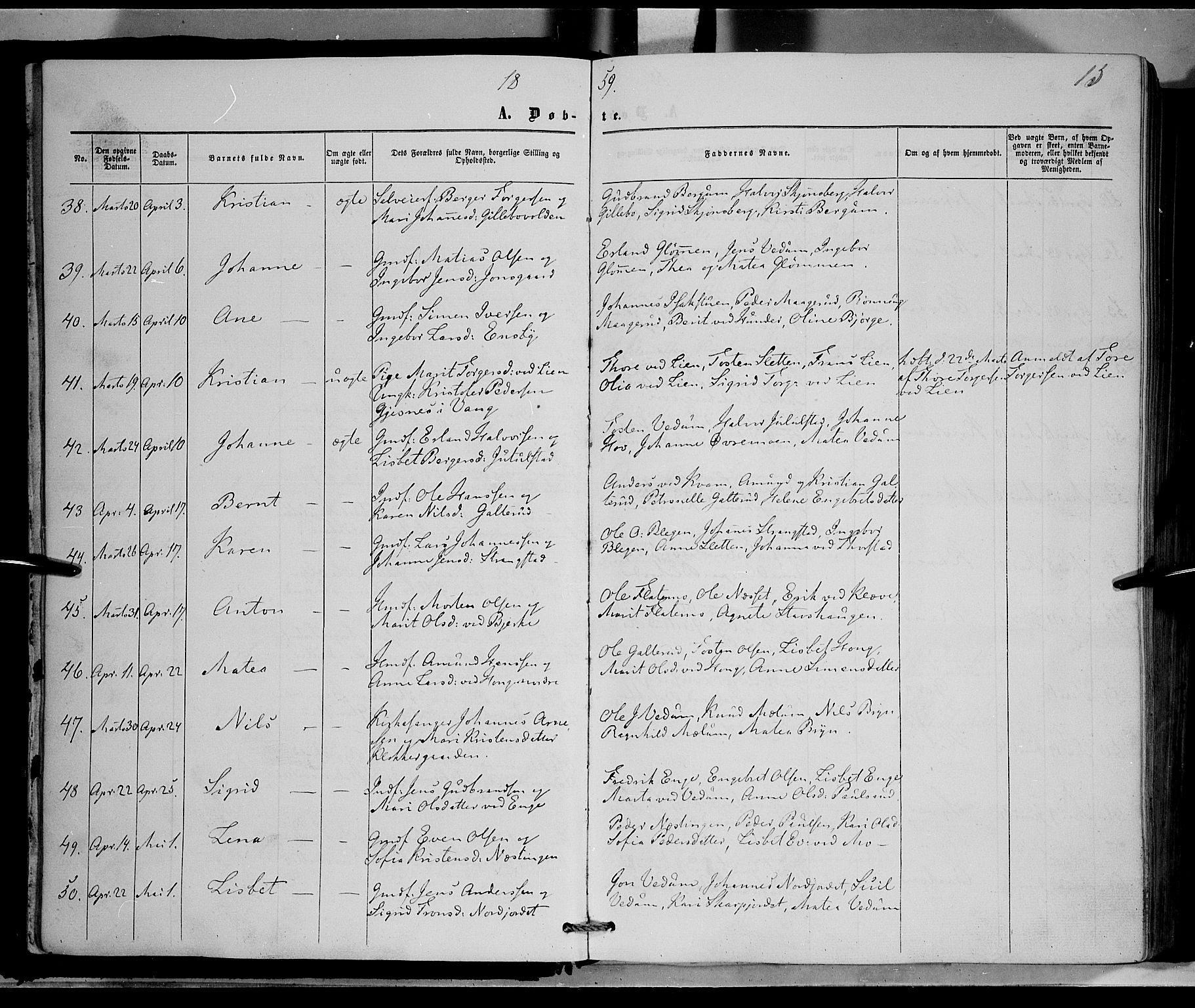 Øyer prestekontor, AV/SAH-PREST-084/H/Ha/Haa/L0006: Parish register (official) no. 6, 1858-1874, p. 15